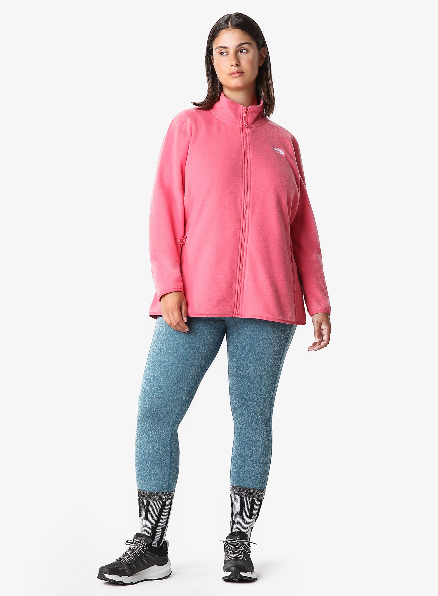 Ženski flis The North Face Plus 100 Glacier Full Zip - cosmo pink