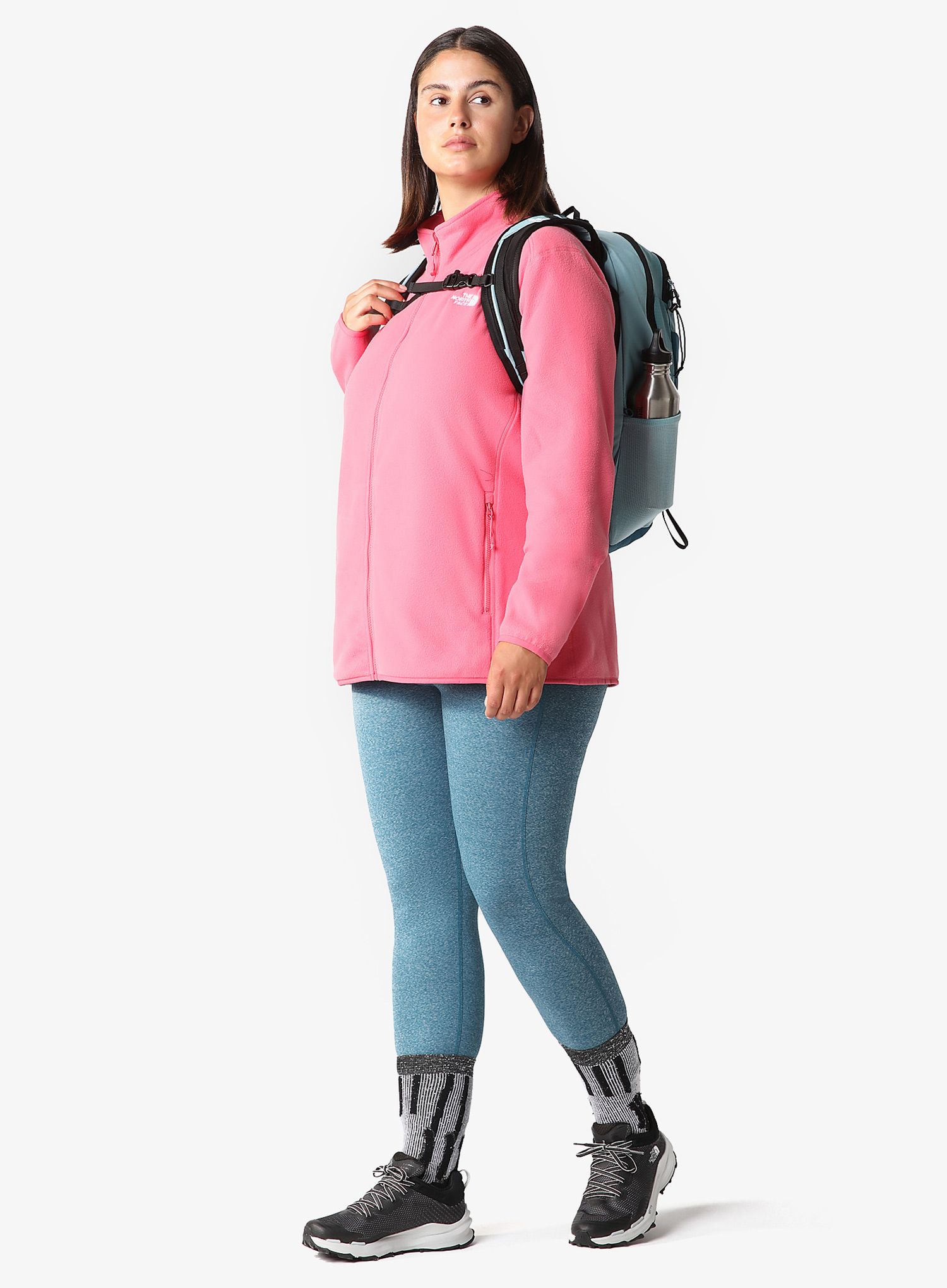 Ženski flis The North Face Plus 100 Glacier Full Zip - cosmo pink
