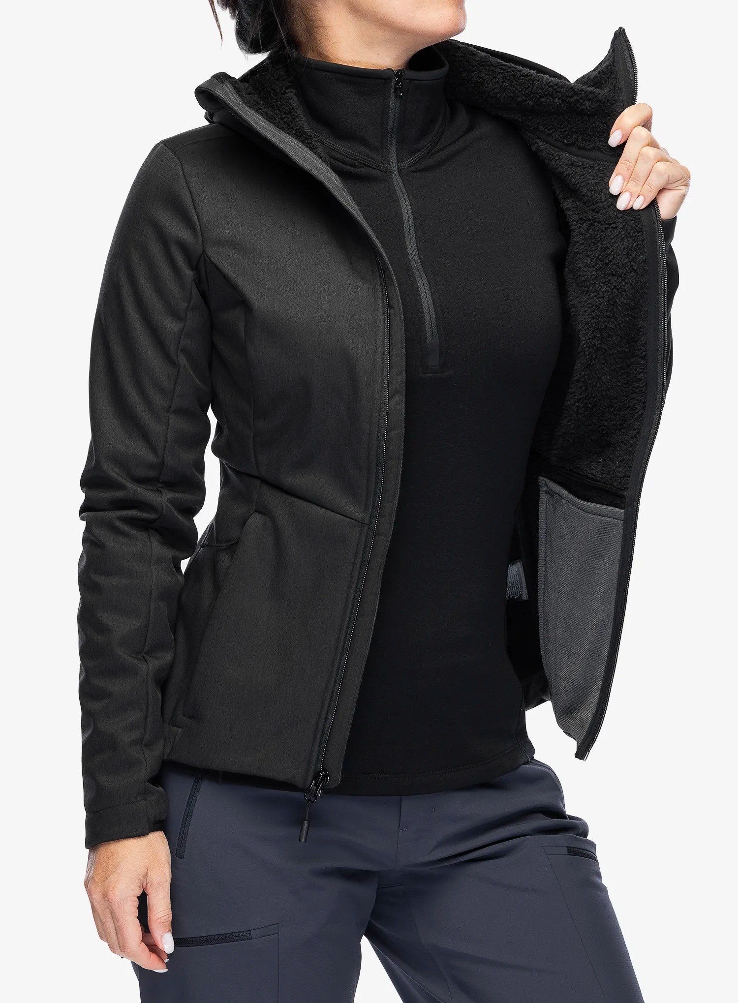 Ženski softshell The North Face Quest Highloft Soft Shell - tnf black heather
