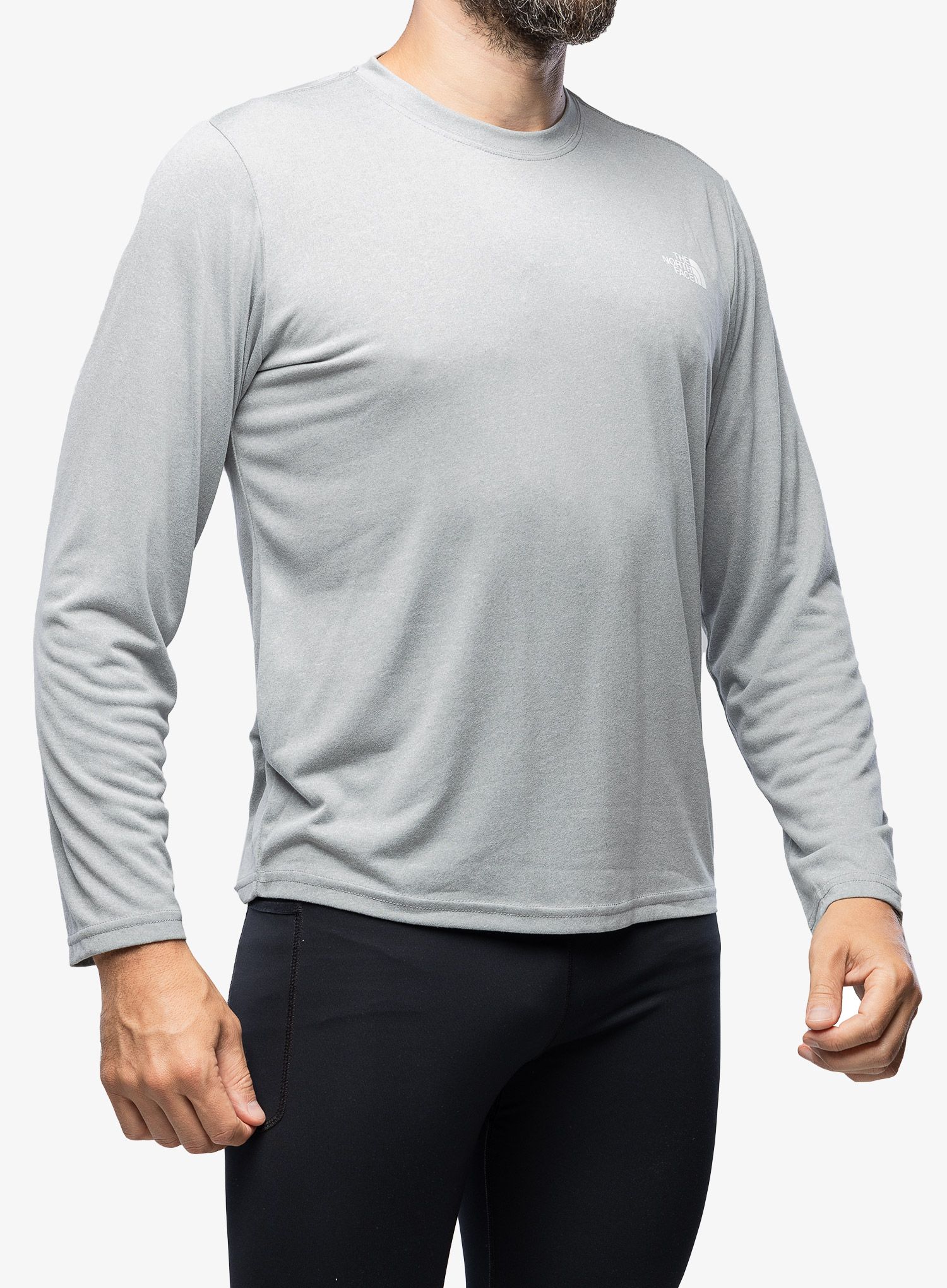 Moška jopica The North Face Reaxion Amp L/S Crew - mid grey heather