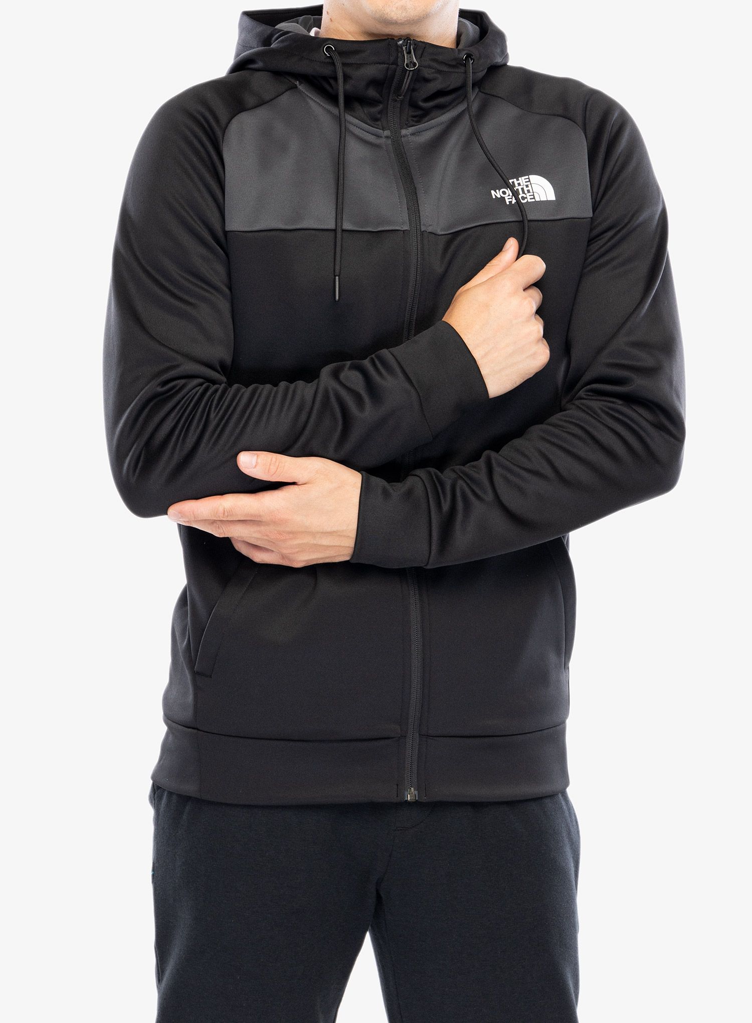 Flis jopa s kapuco The North Face Reaxion Fleece F/Z Hoodie - tnf black/asphalt grey