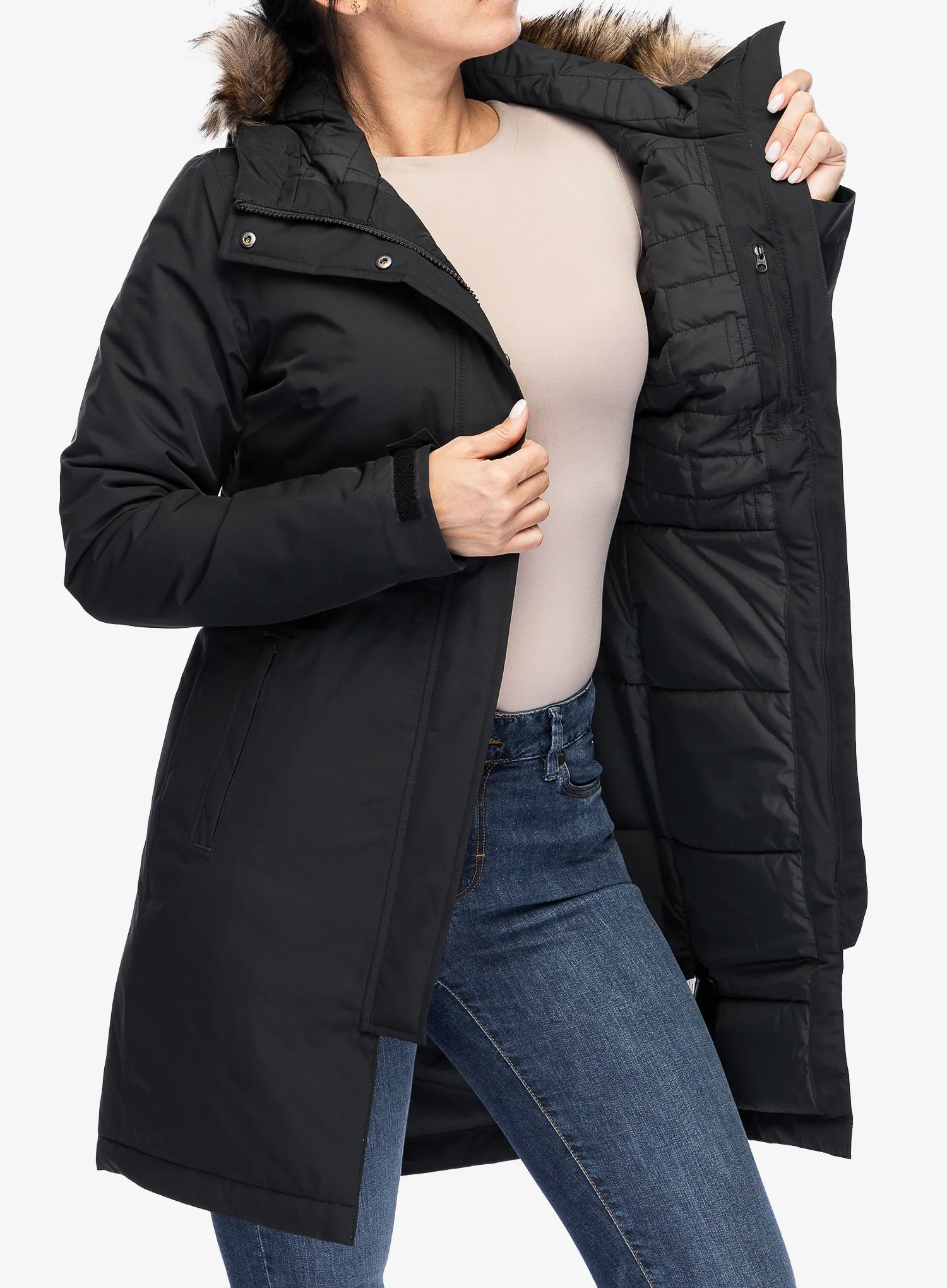 Ženski plašč The North Face Recycled Zaneck Parka - tnf black/tnf black