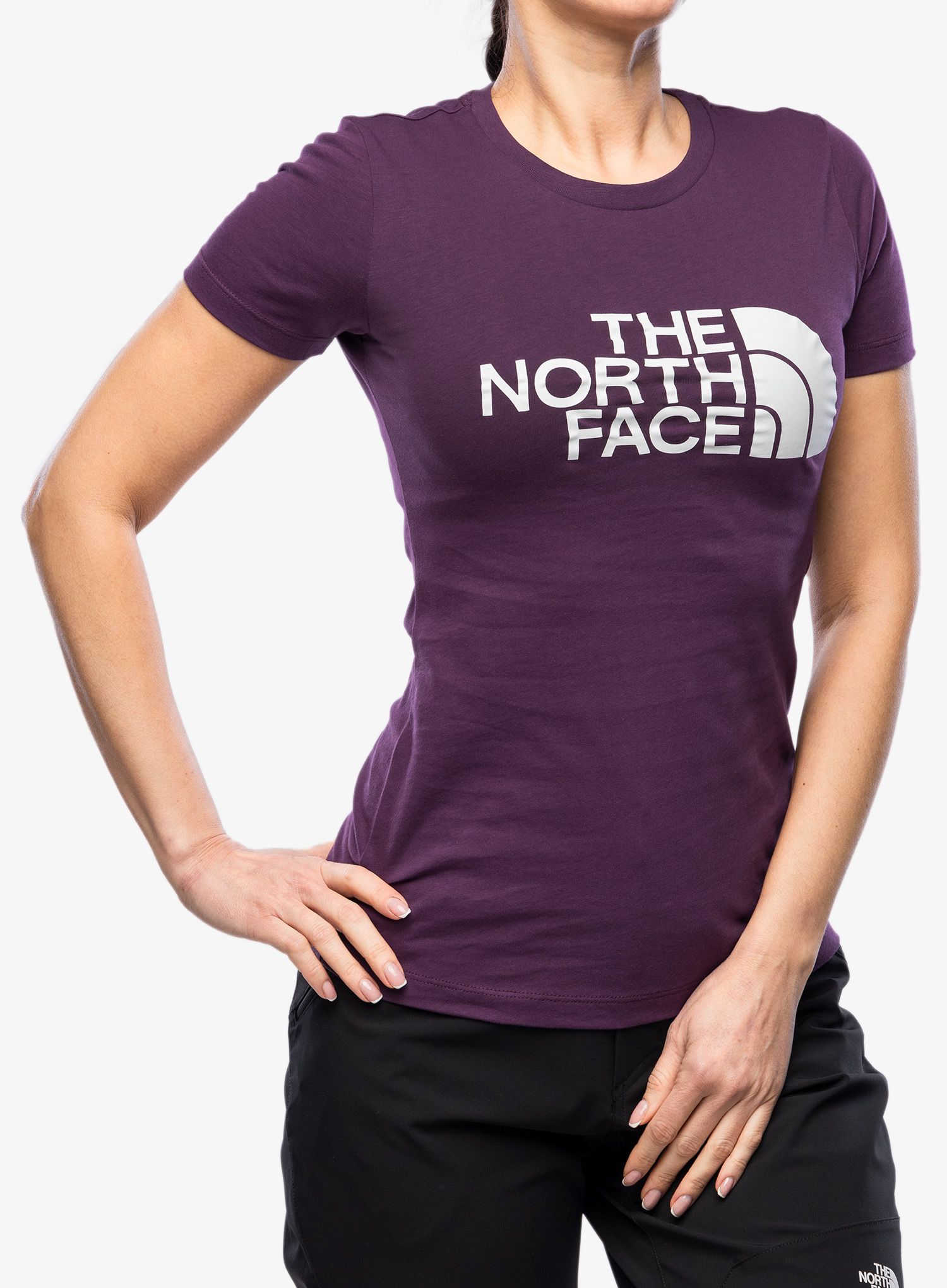 Ženska majica s potiskom The North Face S/S Easy Tee - black currant