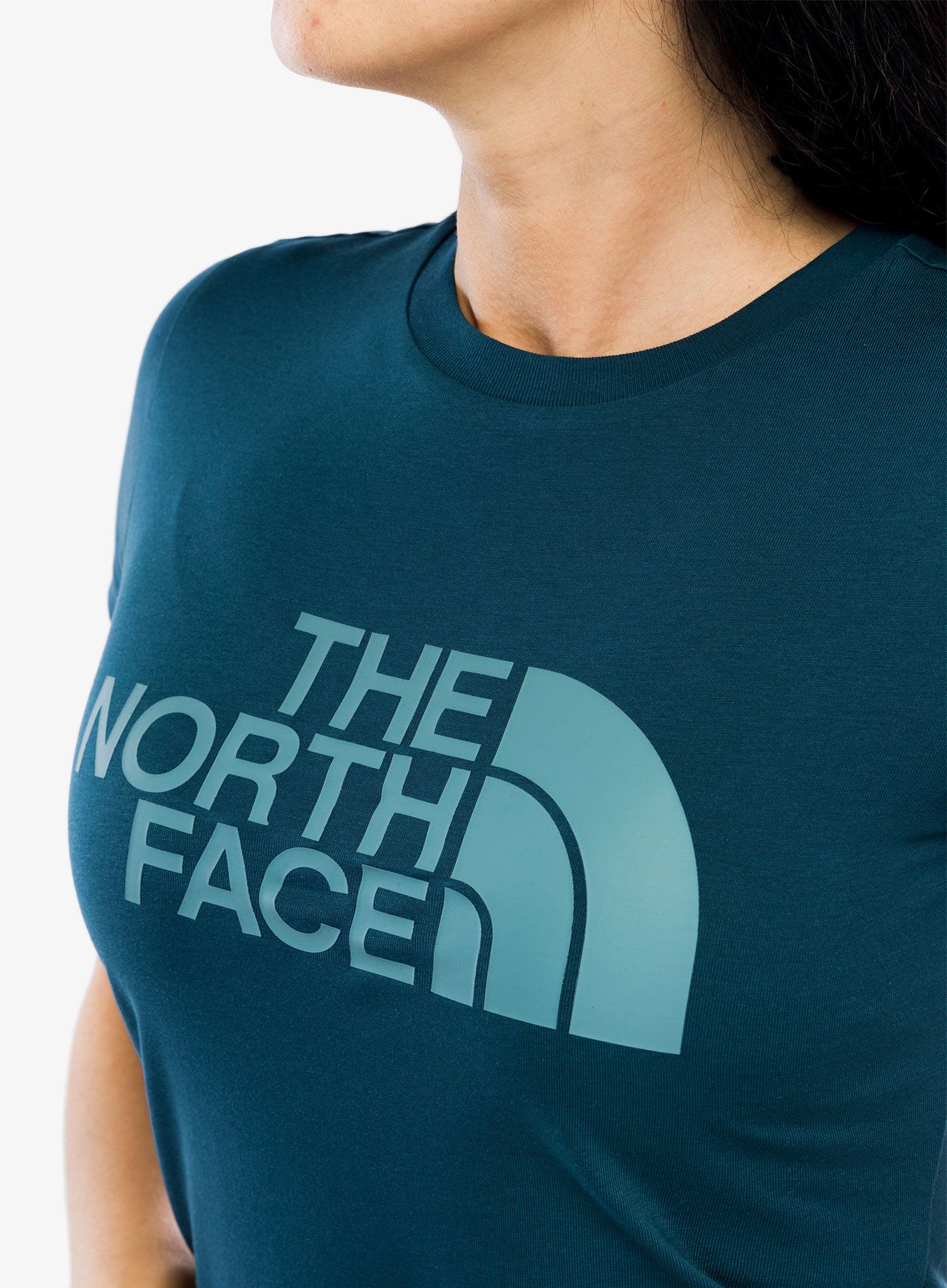 Ženska bombažna majica The North Face S/S Easy Tee - midnight petrol/algae blue