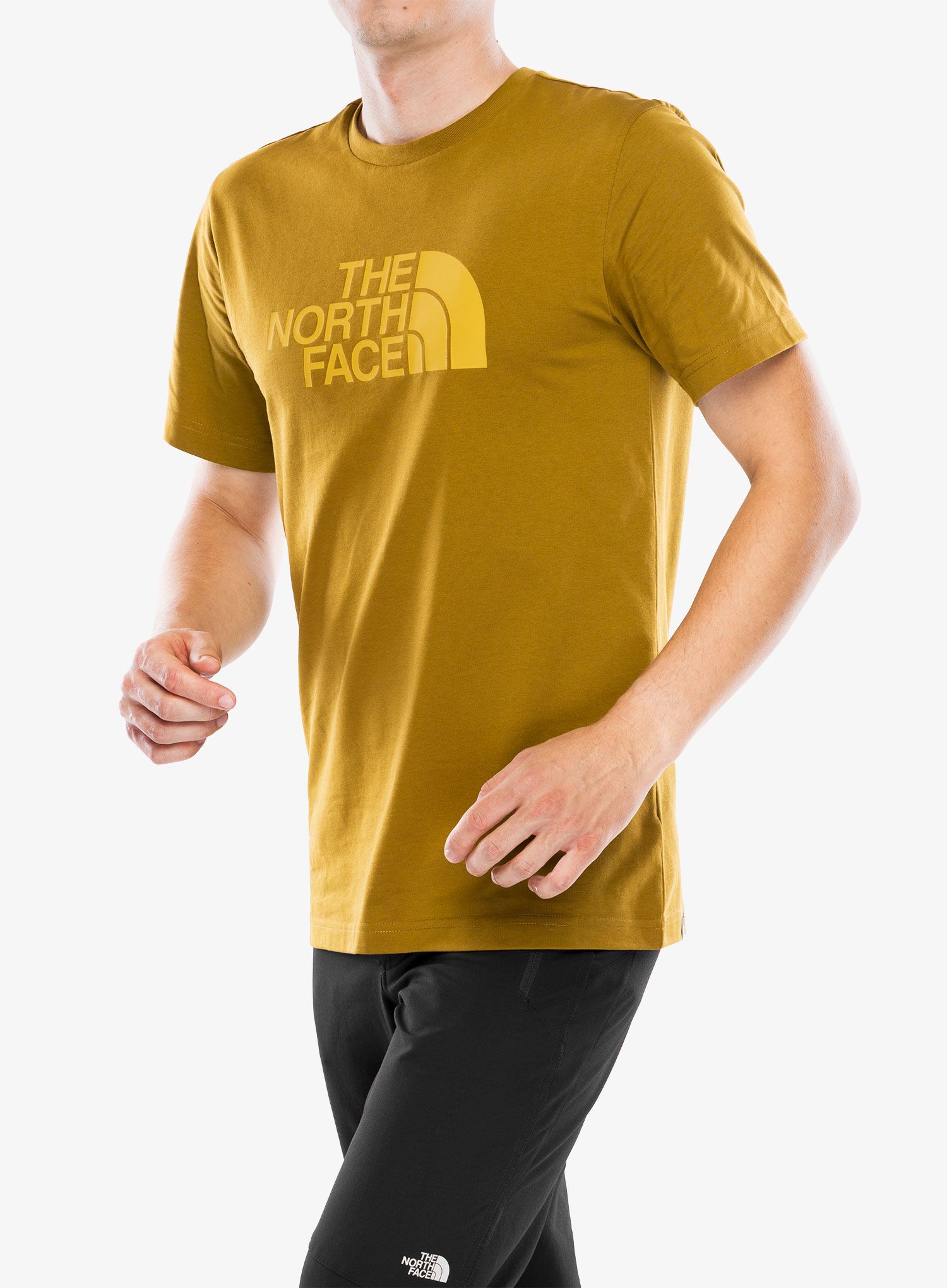 Bombažna majica The North Face S/S Easy Tee - moss green/amber green