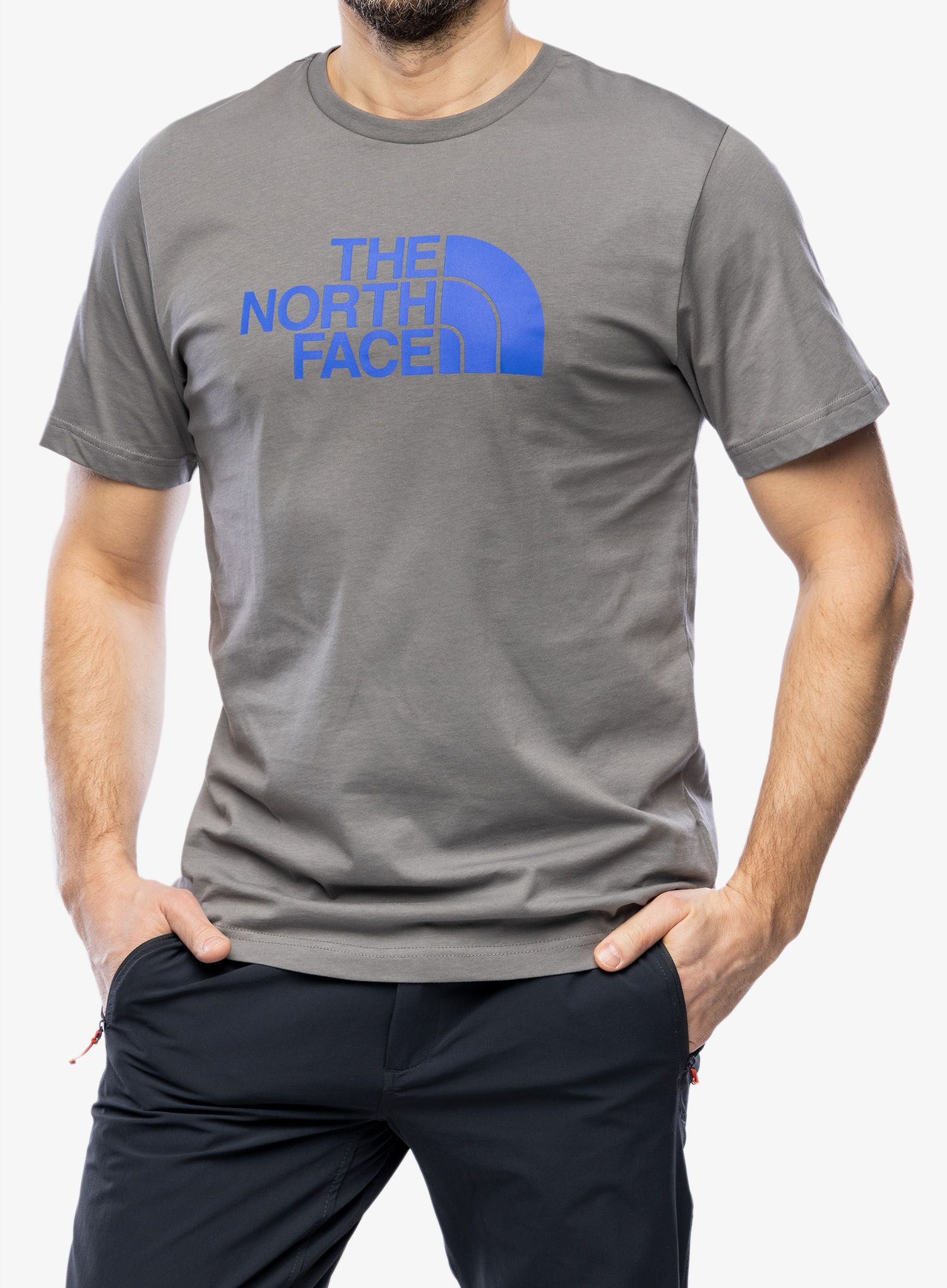 Bombažna majica moška The North Face S/S Easy Tee - smoked pearl