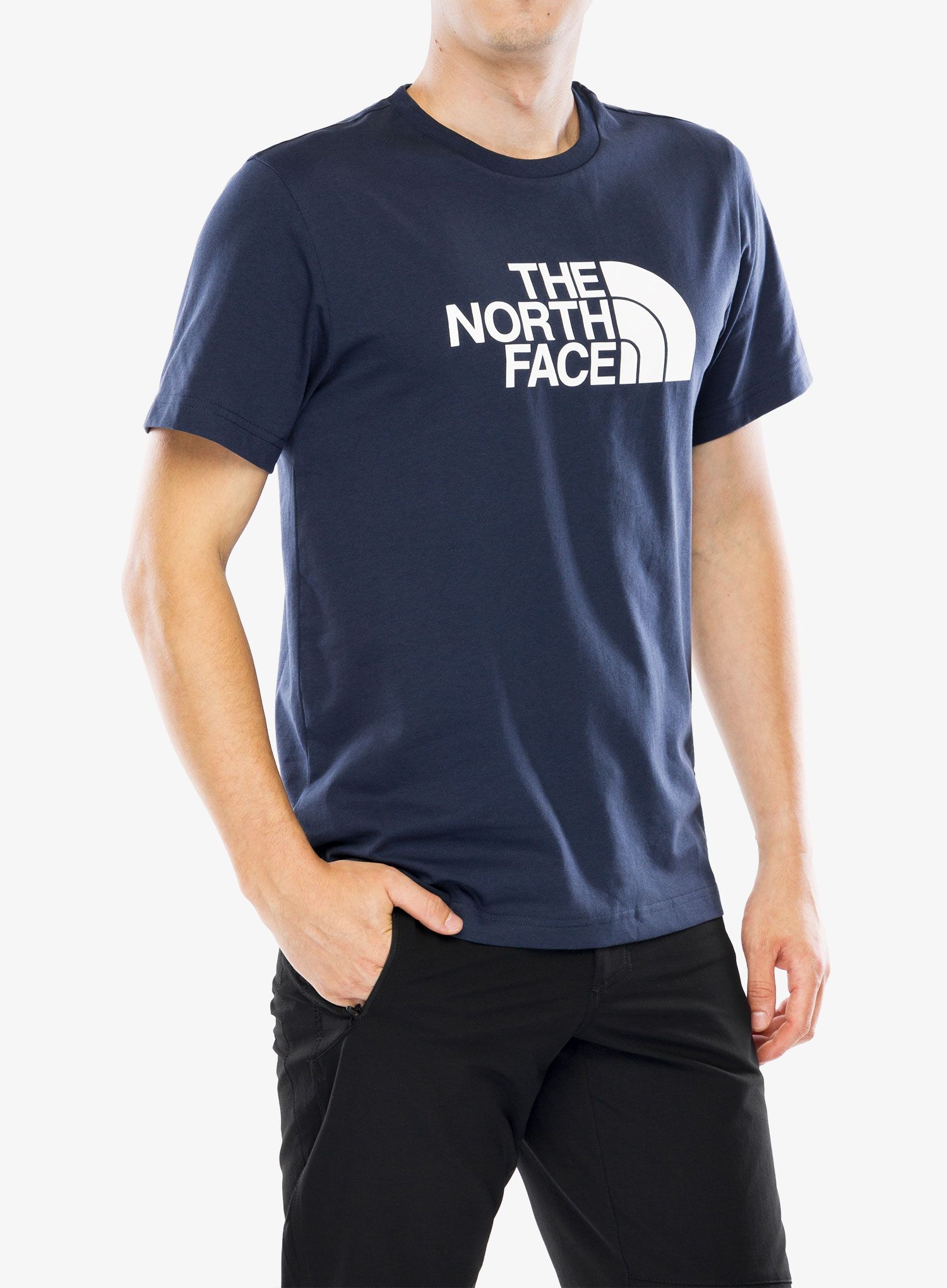 Bombažna majica The North Face S/S Easy Tee - summit navy
