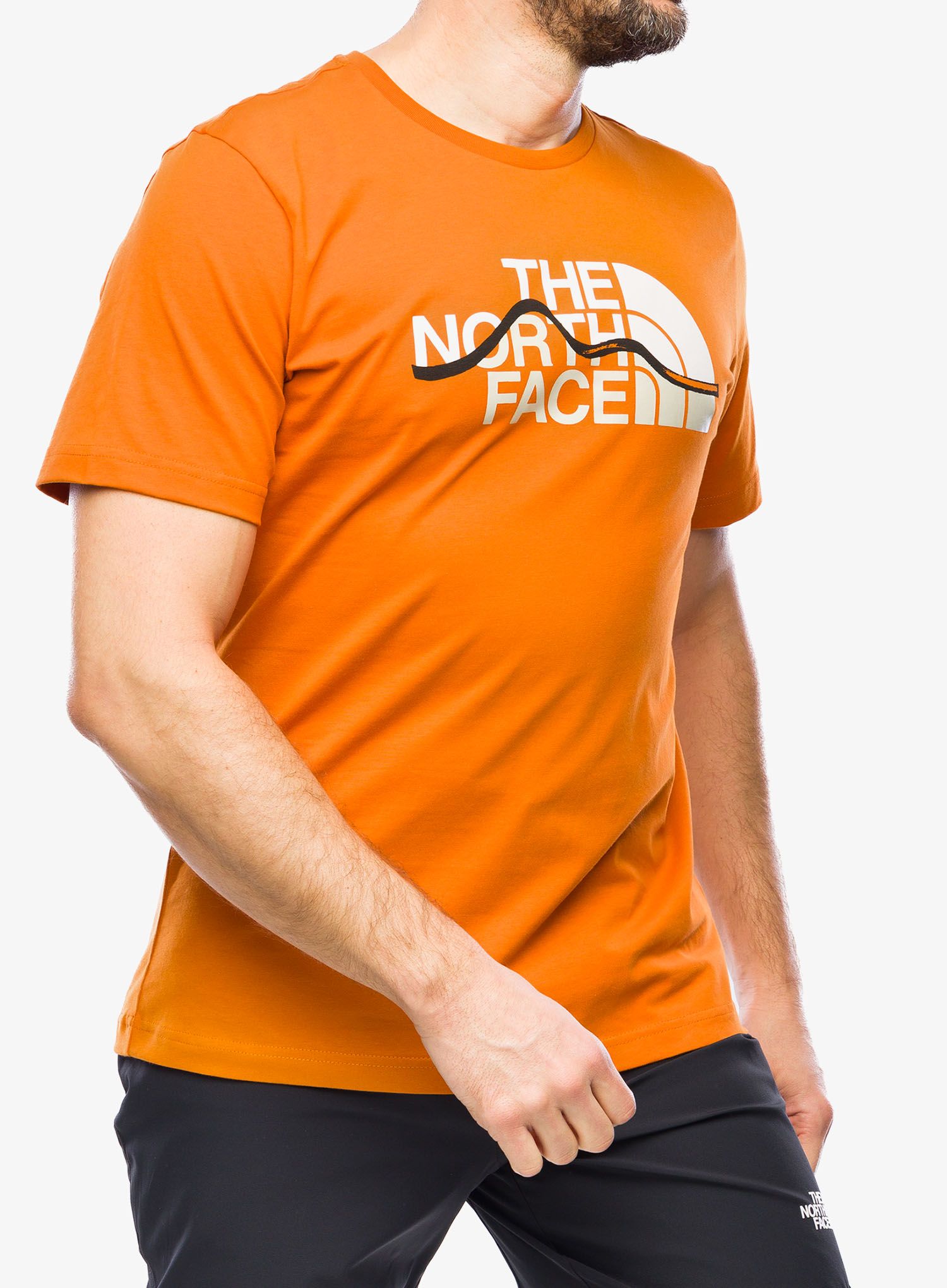 Majica s potiskom The North Face S/S Mountain Line Tee - desert rust