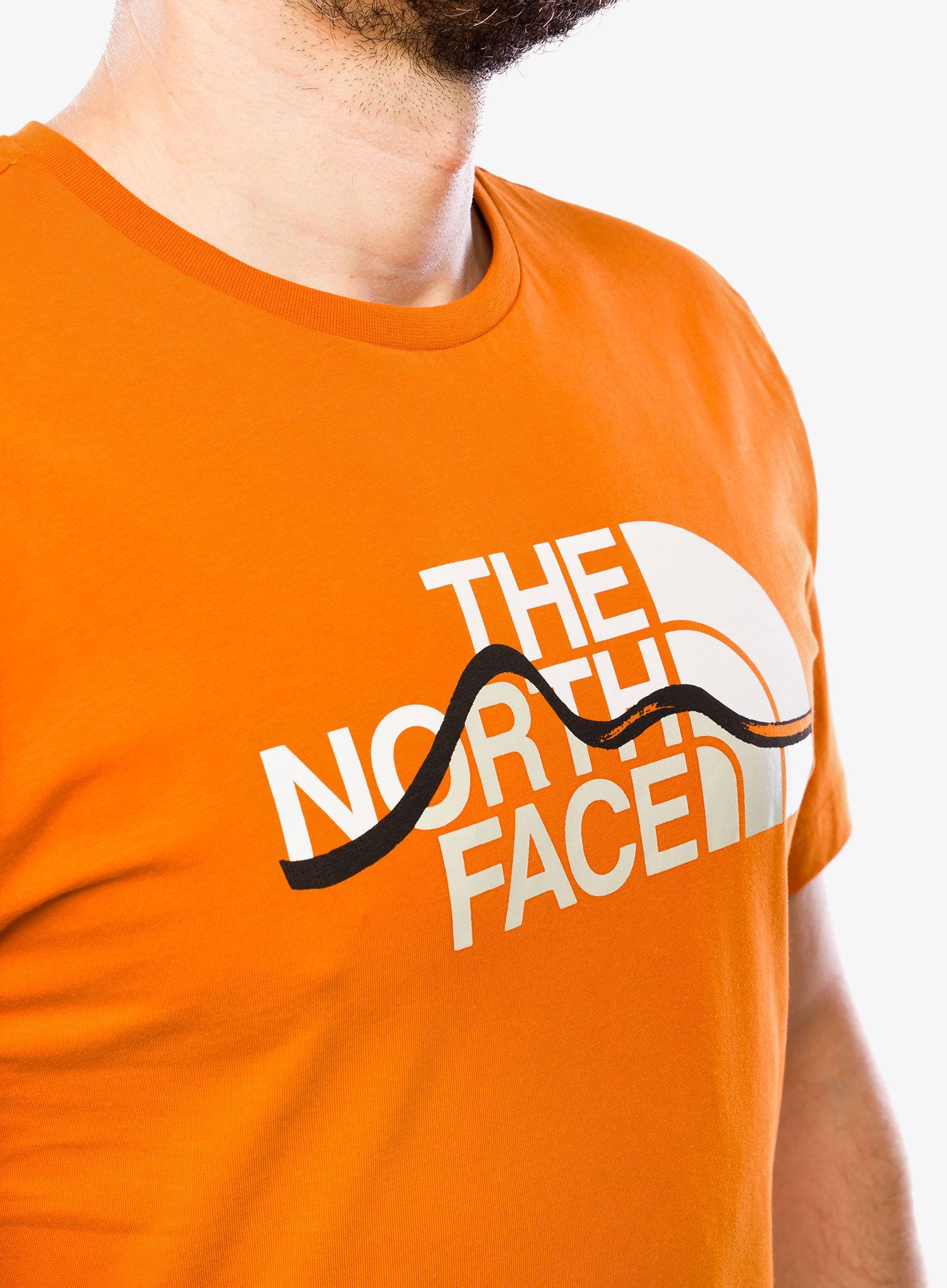 Majica s potiskom The North Face S/S Mountain Line Tee - desert rust