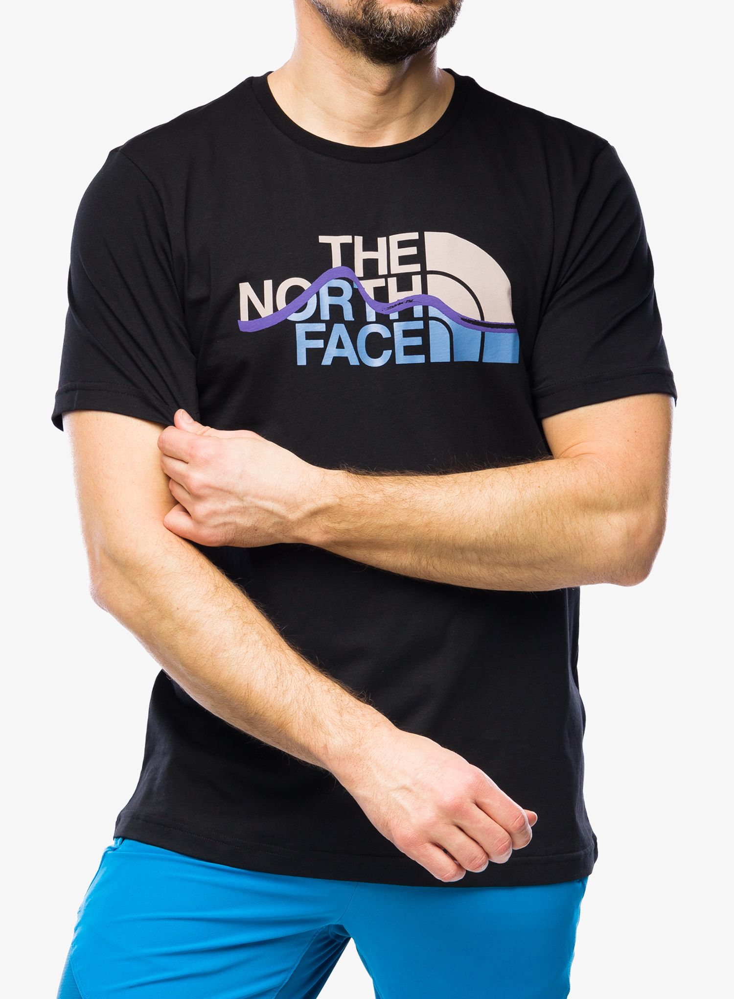 Majica s potiskom The North Face S/S Mountain Line Tee - tnf black