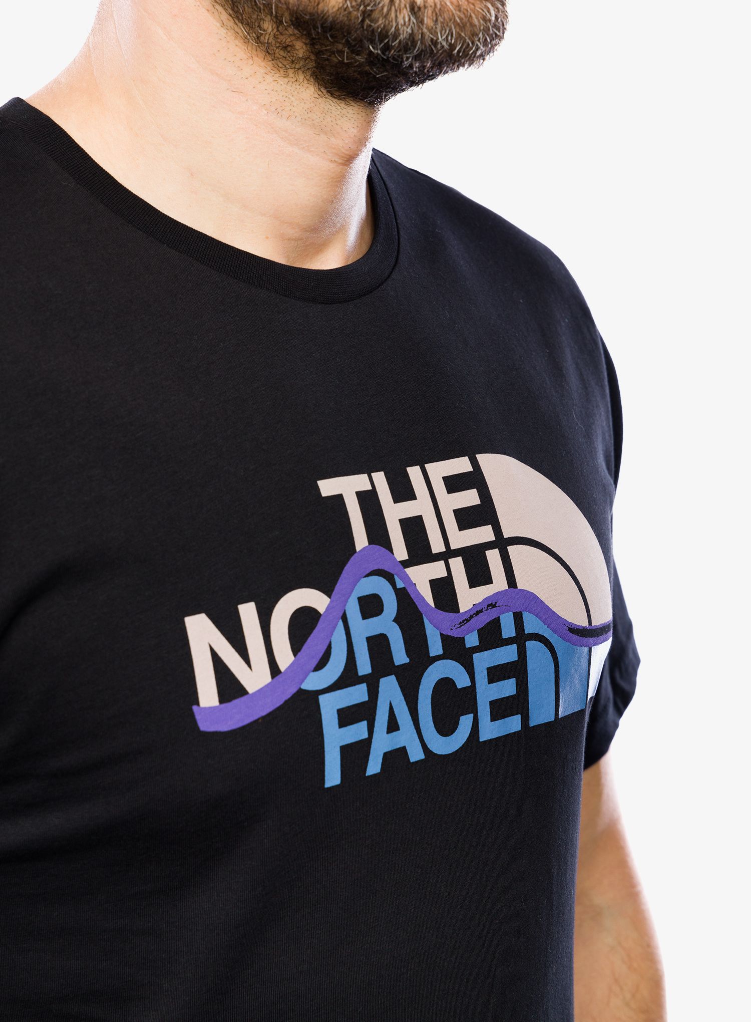 Majica s potiskom The North Face S/S Mountain Line Tee - tnf black