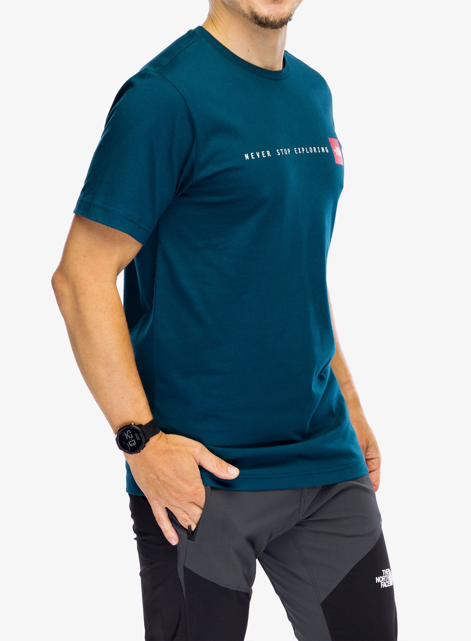 Bombažna majica The North Face S/S Never Stop Exploring Tee - midnight petrol