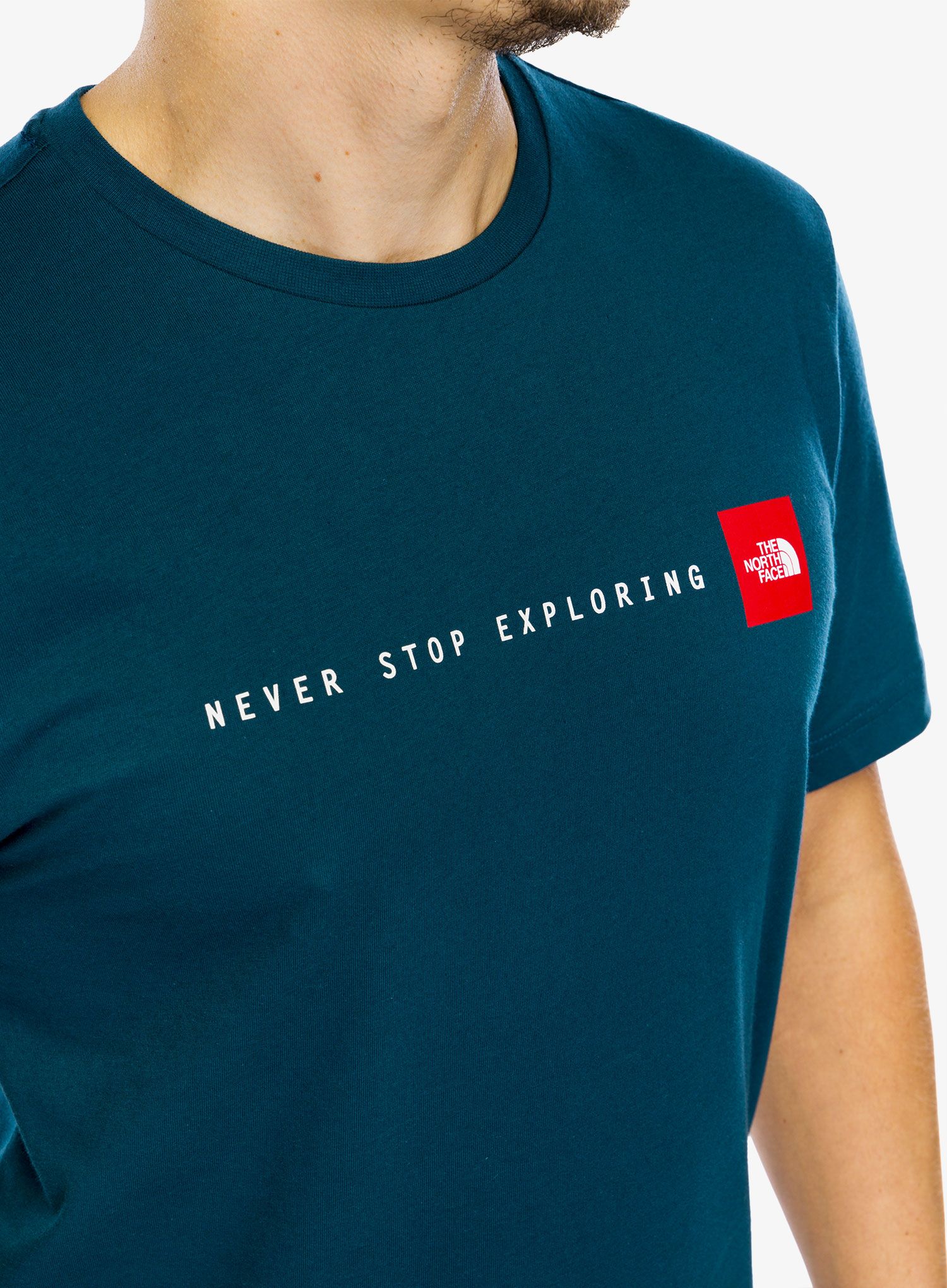 Bombažna majica The North Face S/S Never Stop Exploring Tee - midnight petrol