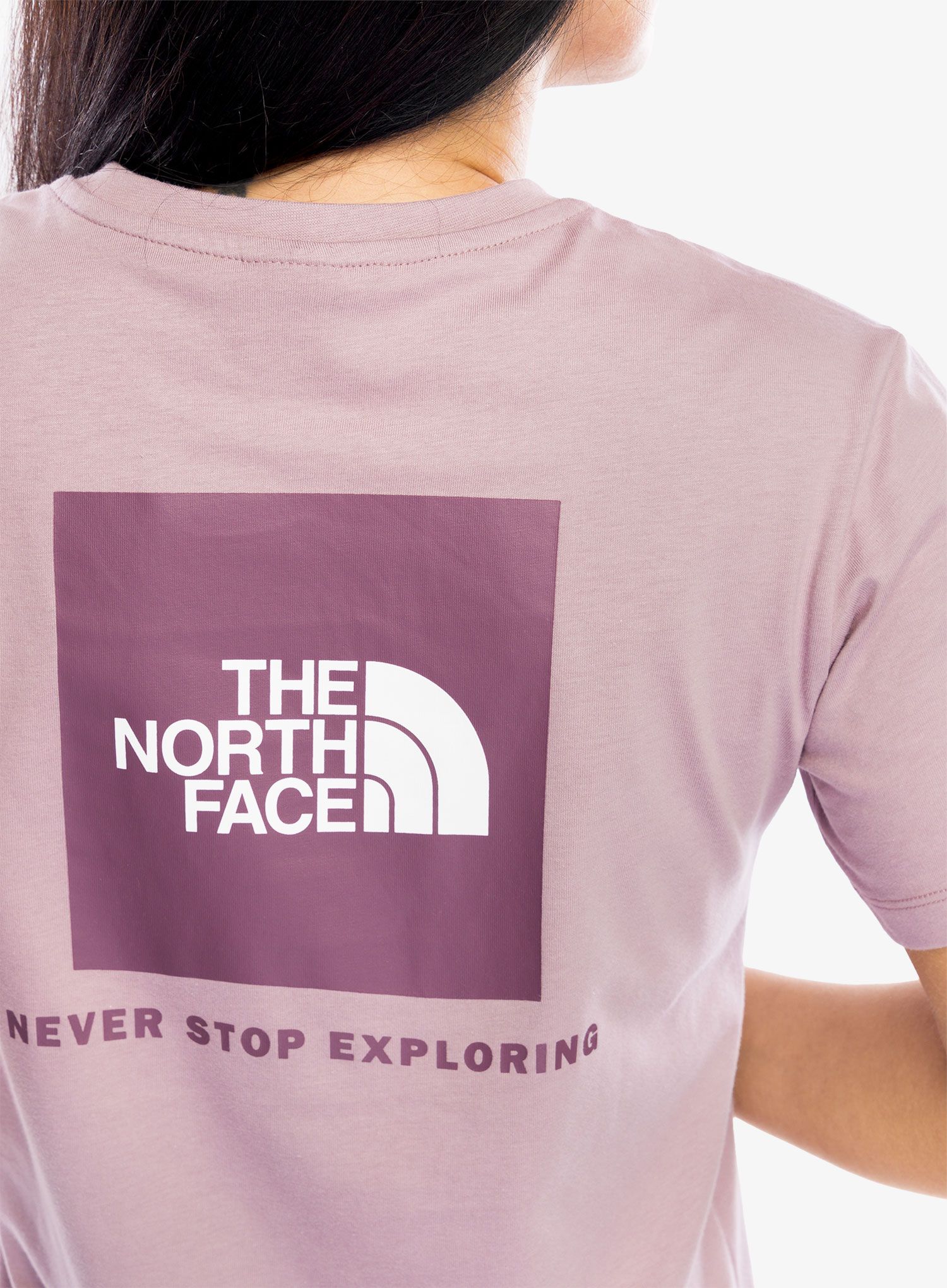 Ženska bombažna majica The North Face S/S Redbox Relaxed Tee - purple chalk/midnight muave
