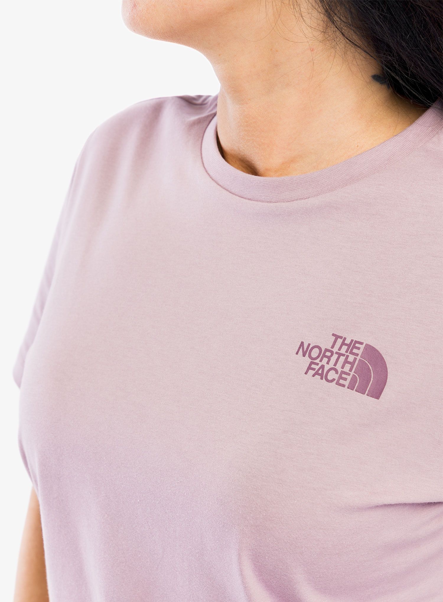 Ženska bombažna majica The North Face S/S Redbox Relaxed Tee - purple chalk/midnight muave