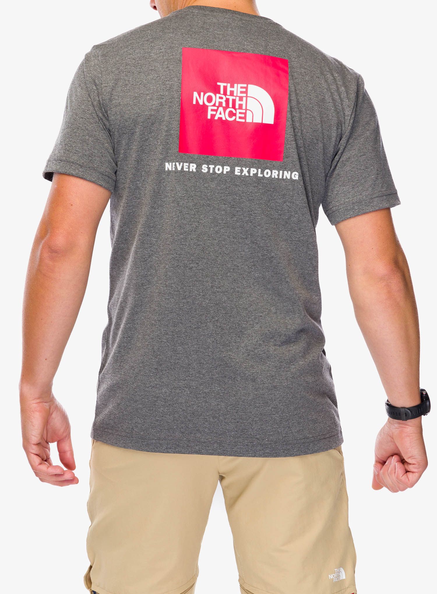 Bombažna majica The North Face S/S Redbox Tee - tnf medium grey heather