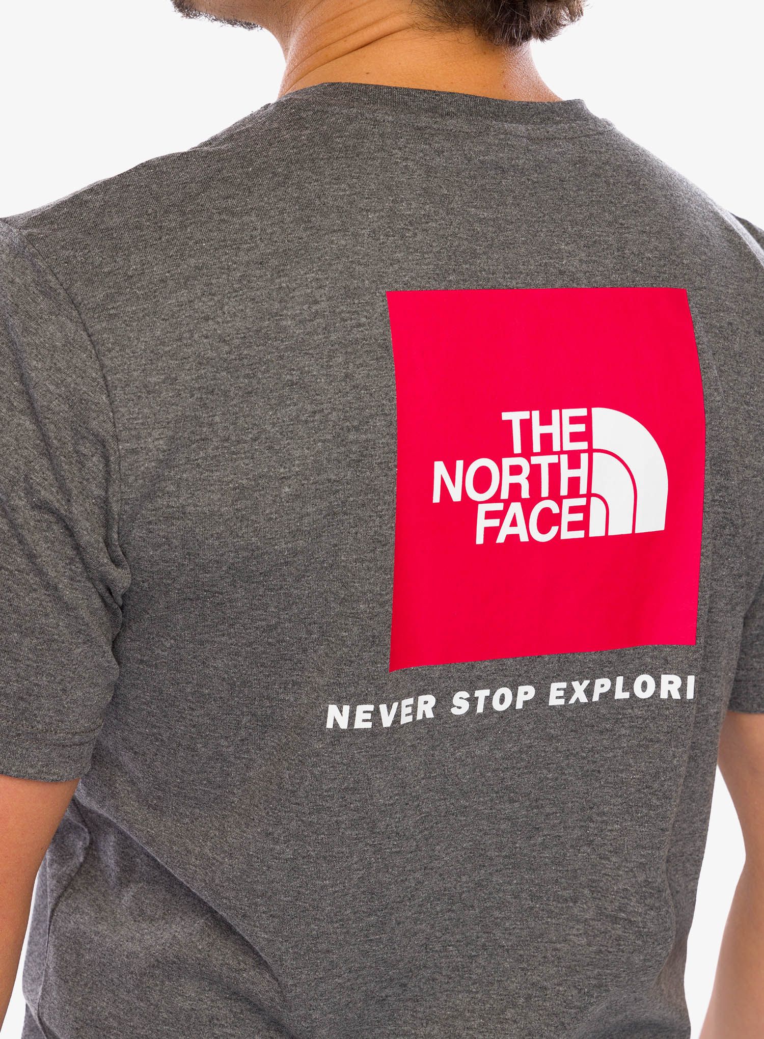 Bombažna majica The North Face S/S Redbox Tee - tnf medium grey heather