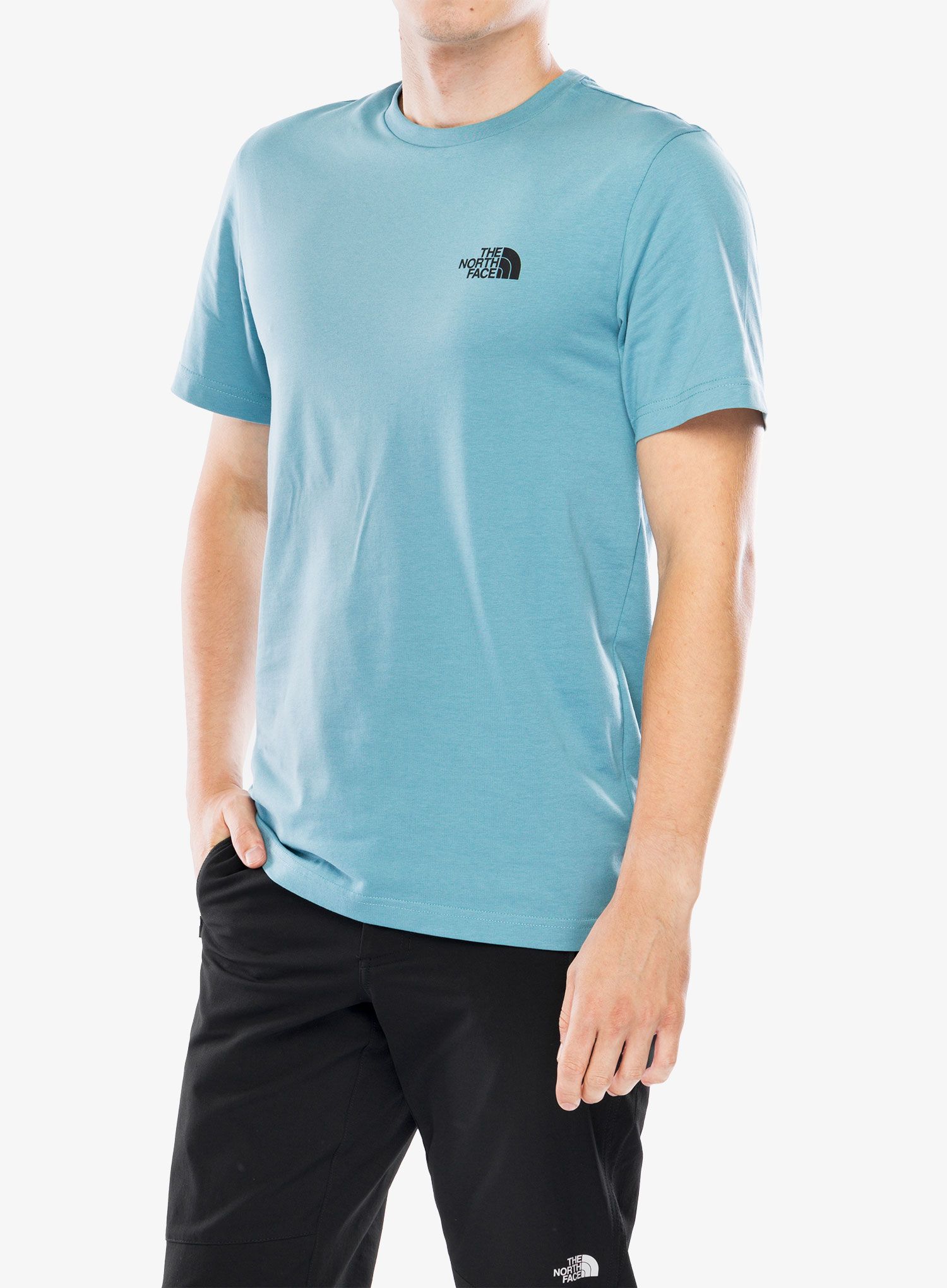 Bombažna majica The North Face S/S Simple Dome Tee - algae blue