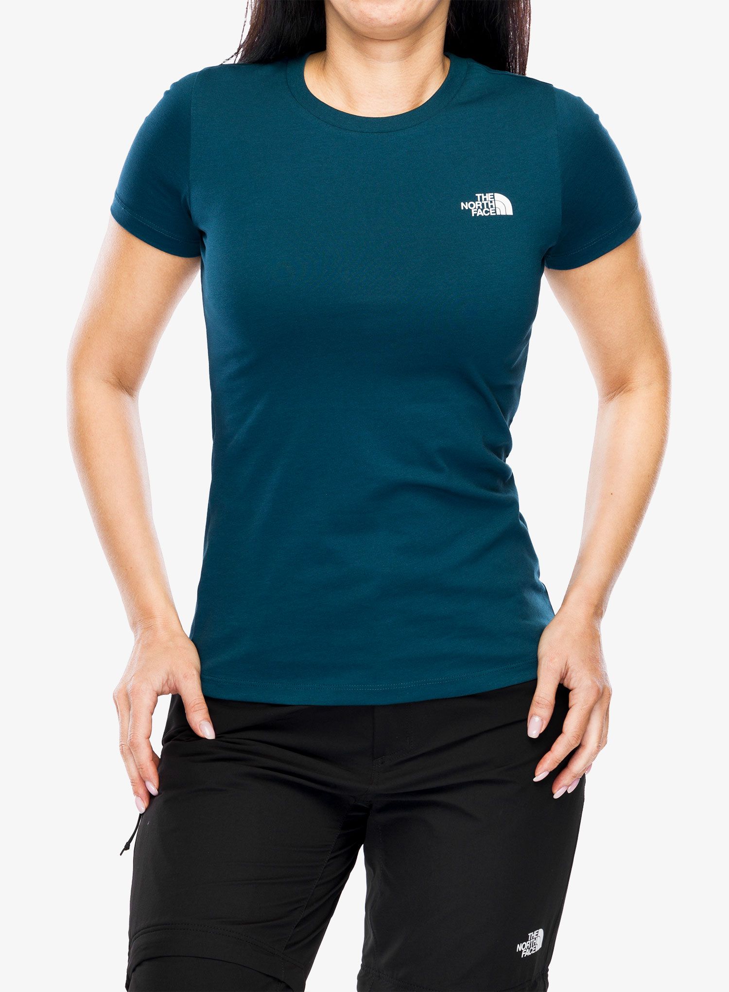 Ženska bombažna majica The North Face S/S Simple Dome Tee - midnight petrol