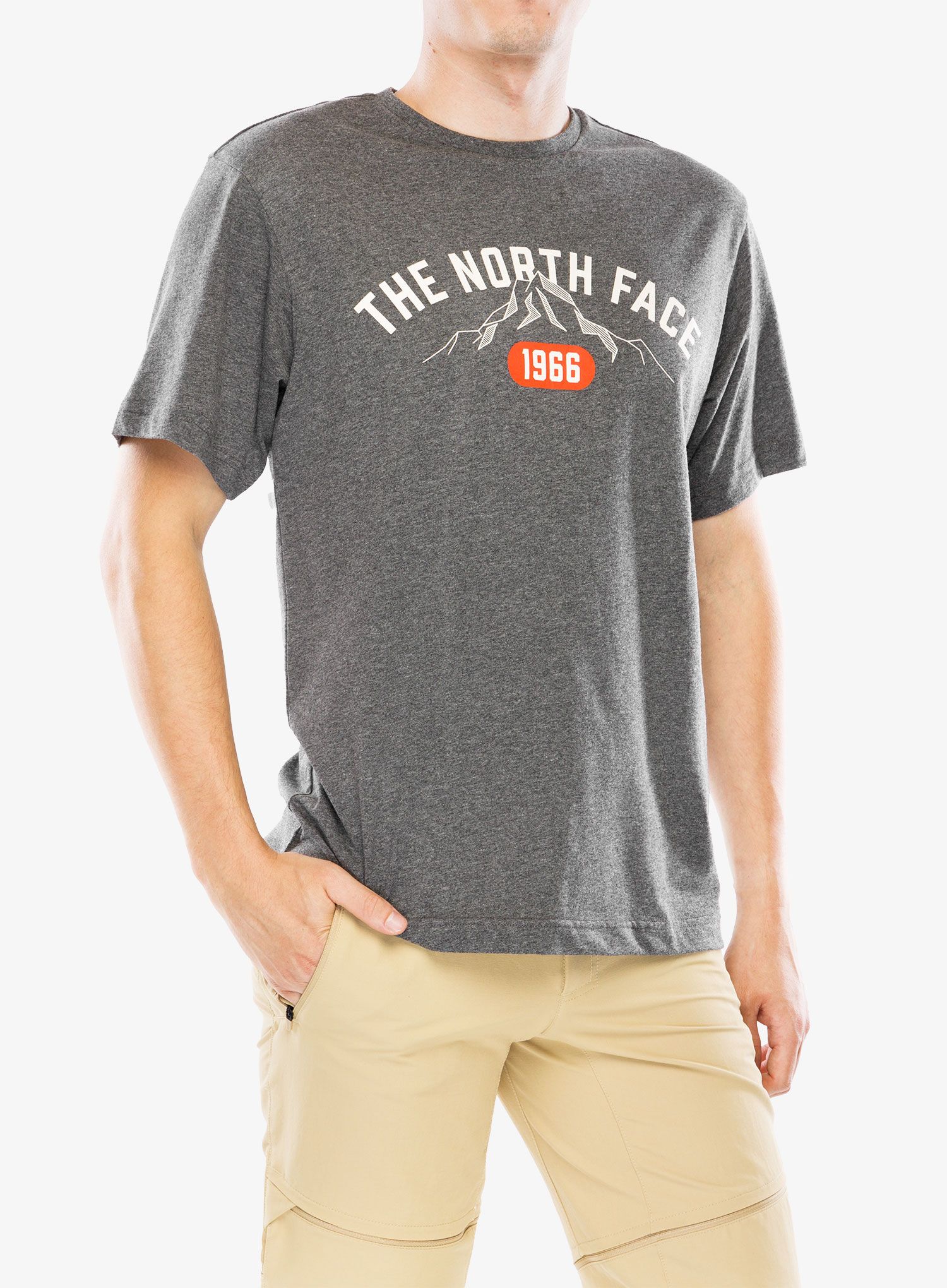 Majica s potiskom The North Face S/S Tee Varsity Graphic - tnf medium grey heather