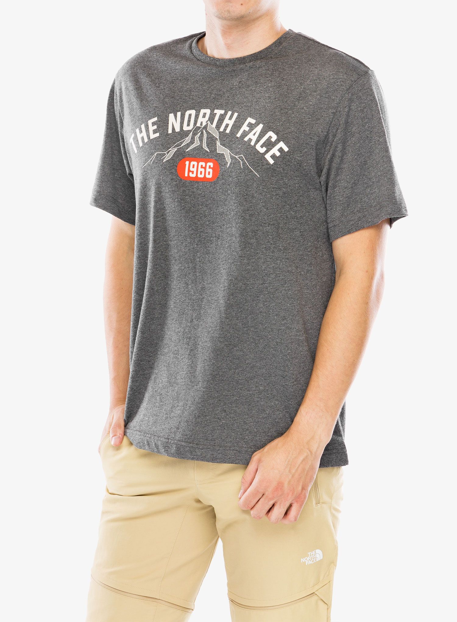 Majica s potiskom The North Face S/S Tee Varsity Graphic - tnf medium grey heather