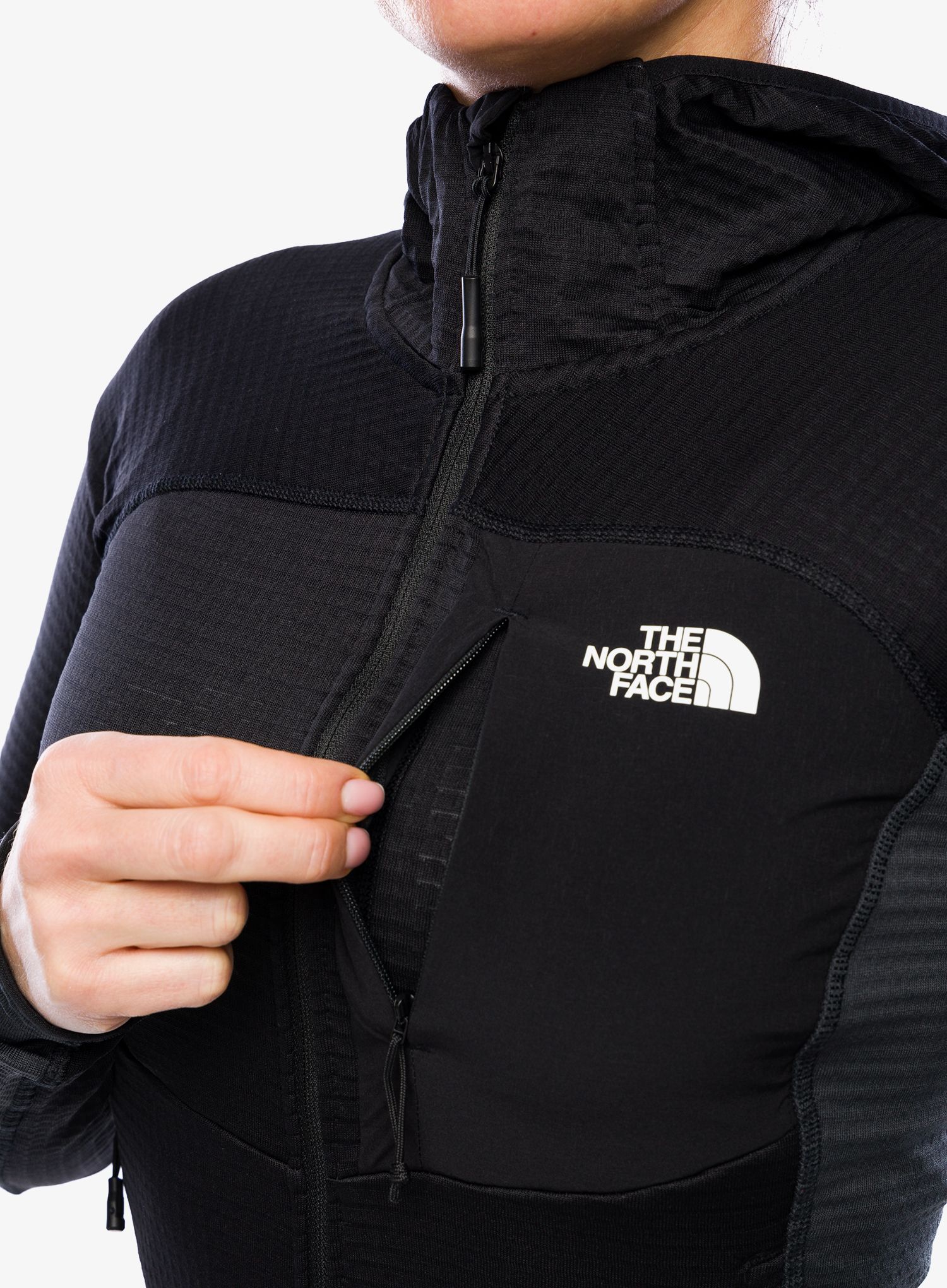 Ženska jopa s kapuco The North Face Stormgap Powergrid Hoodie - black/grey