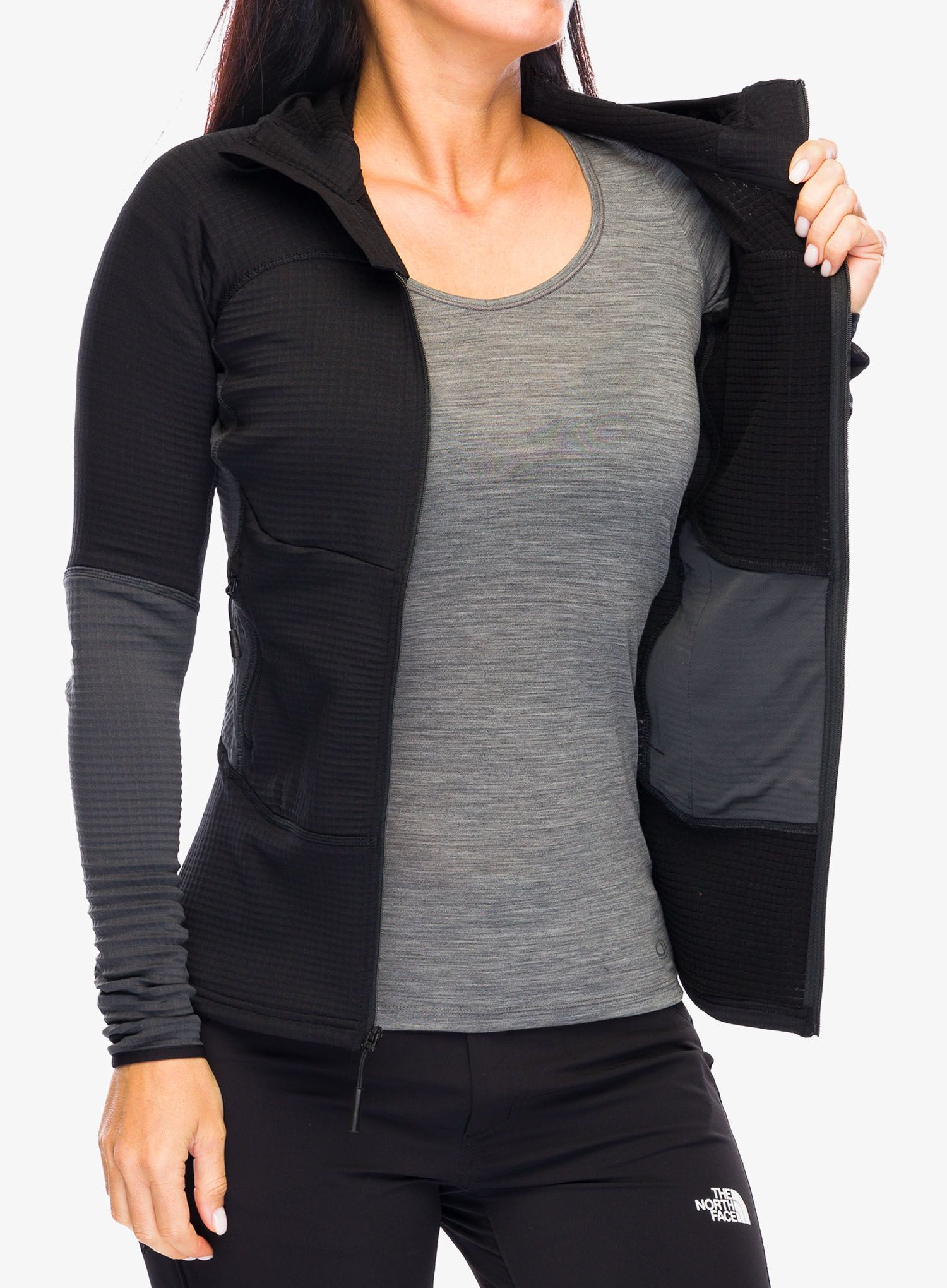 Ženska jopica The North Face Stormgap Powergrid Hoodie - tnf black/asphalt grey