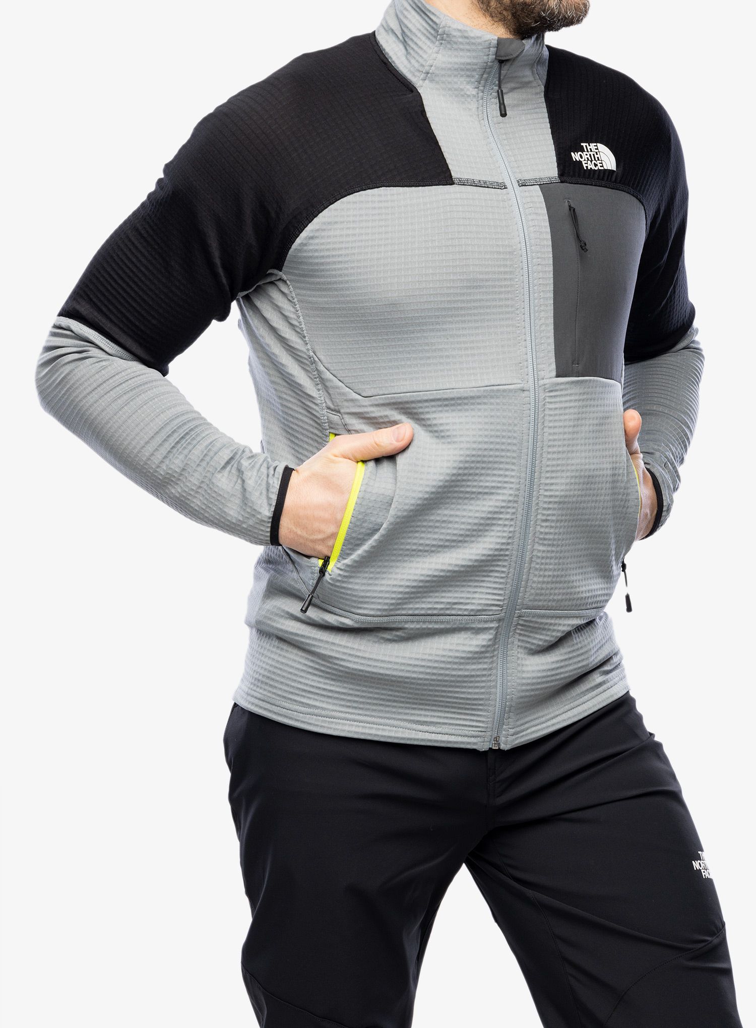 Puloverji brez kapuce The North Face Stormgap Powergrid Jacket - grey/black