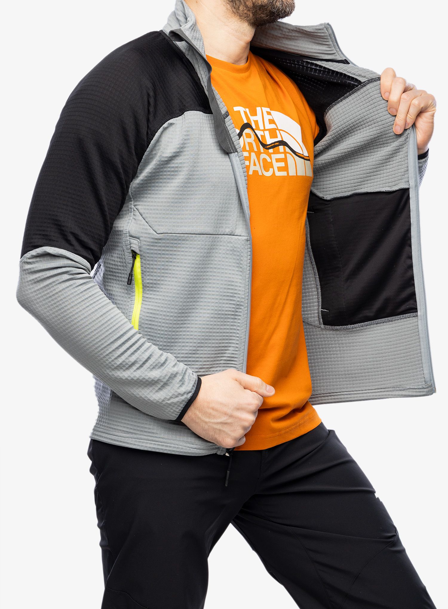Puloverji brez kapuce The North Face Stormgap Powergrid Jacket - grey/black