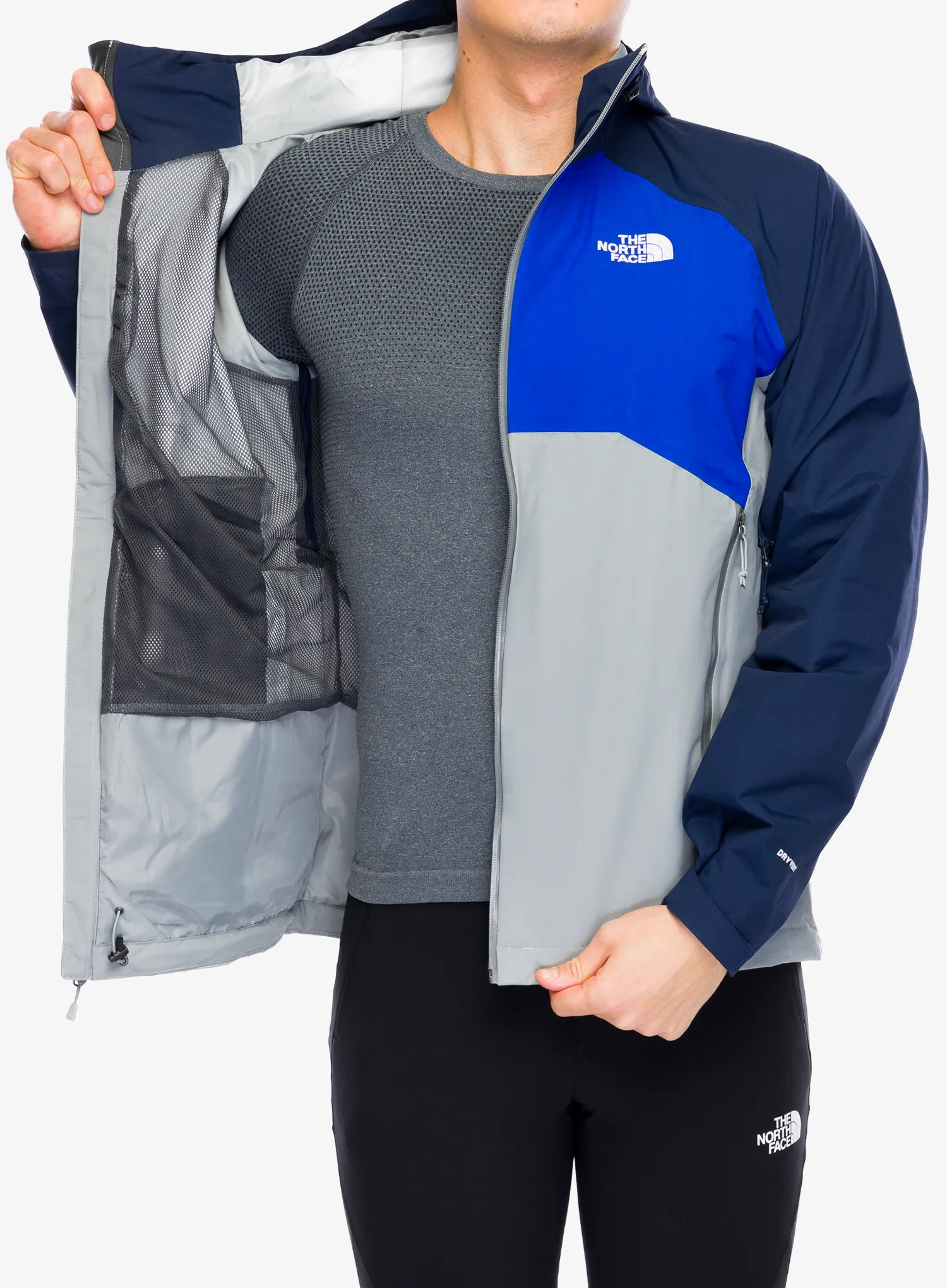 Nepremočljiva jakna The North Face Stratos Jacket - monument grey/tnf blue