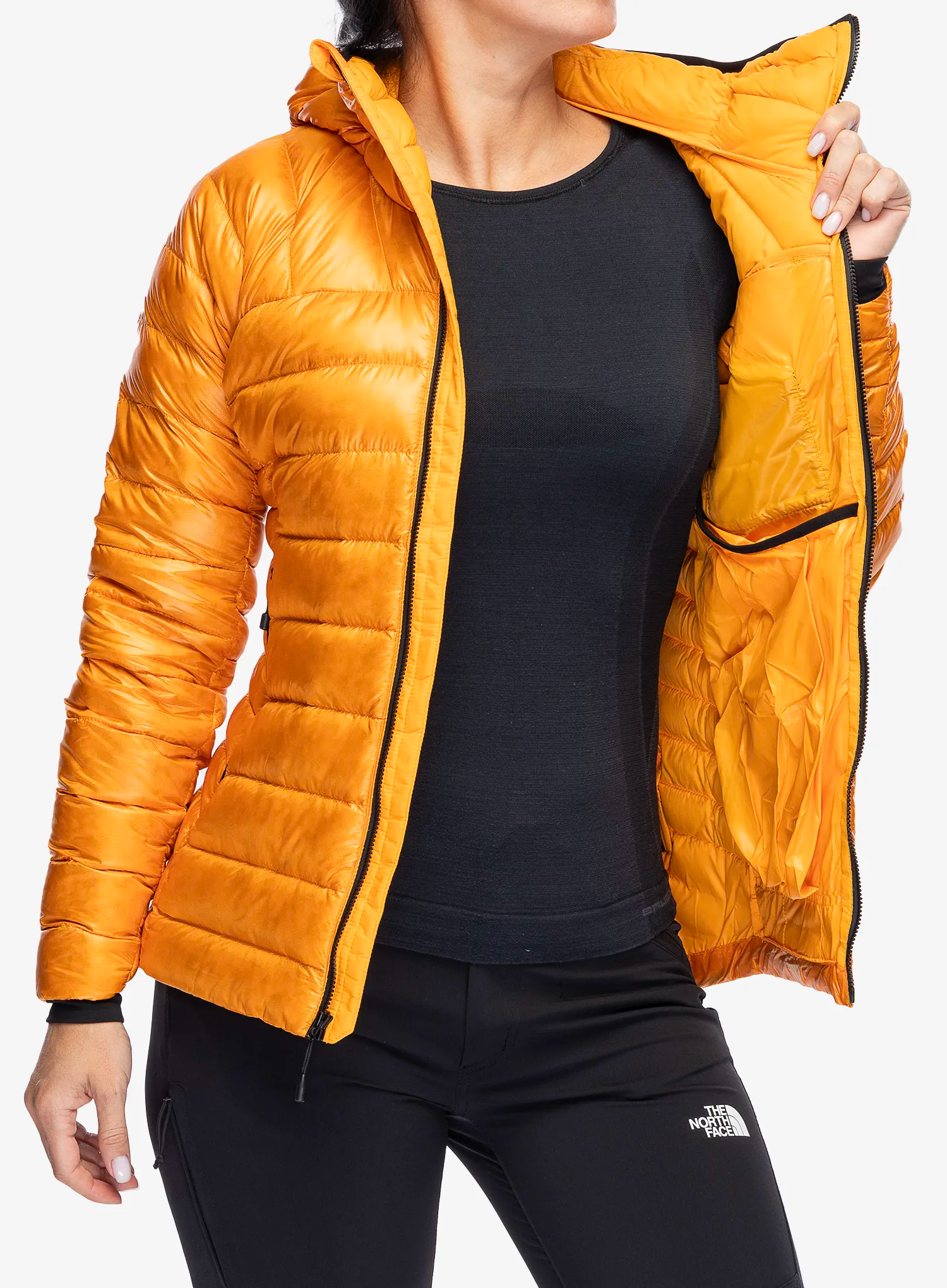 Ženska puhovka The North Face Summit Breithorn Hoodie - apricot glaze