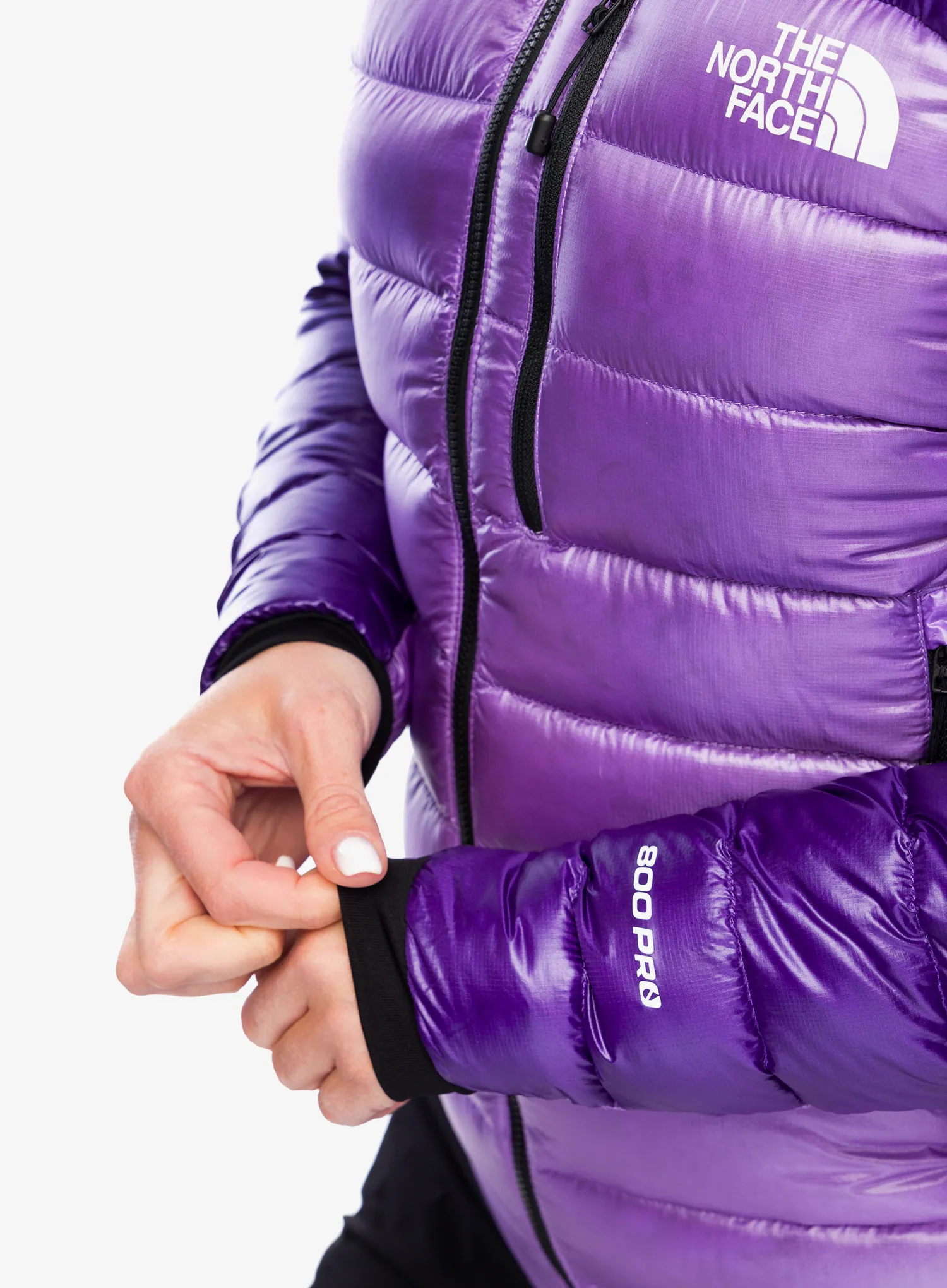 Ženska puhovka The North Face Summit Breithorn Hoodie - peak purple/purple granite