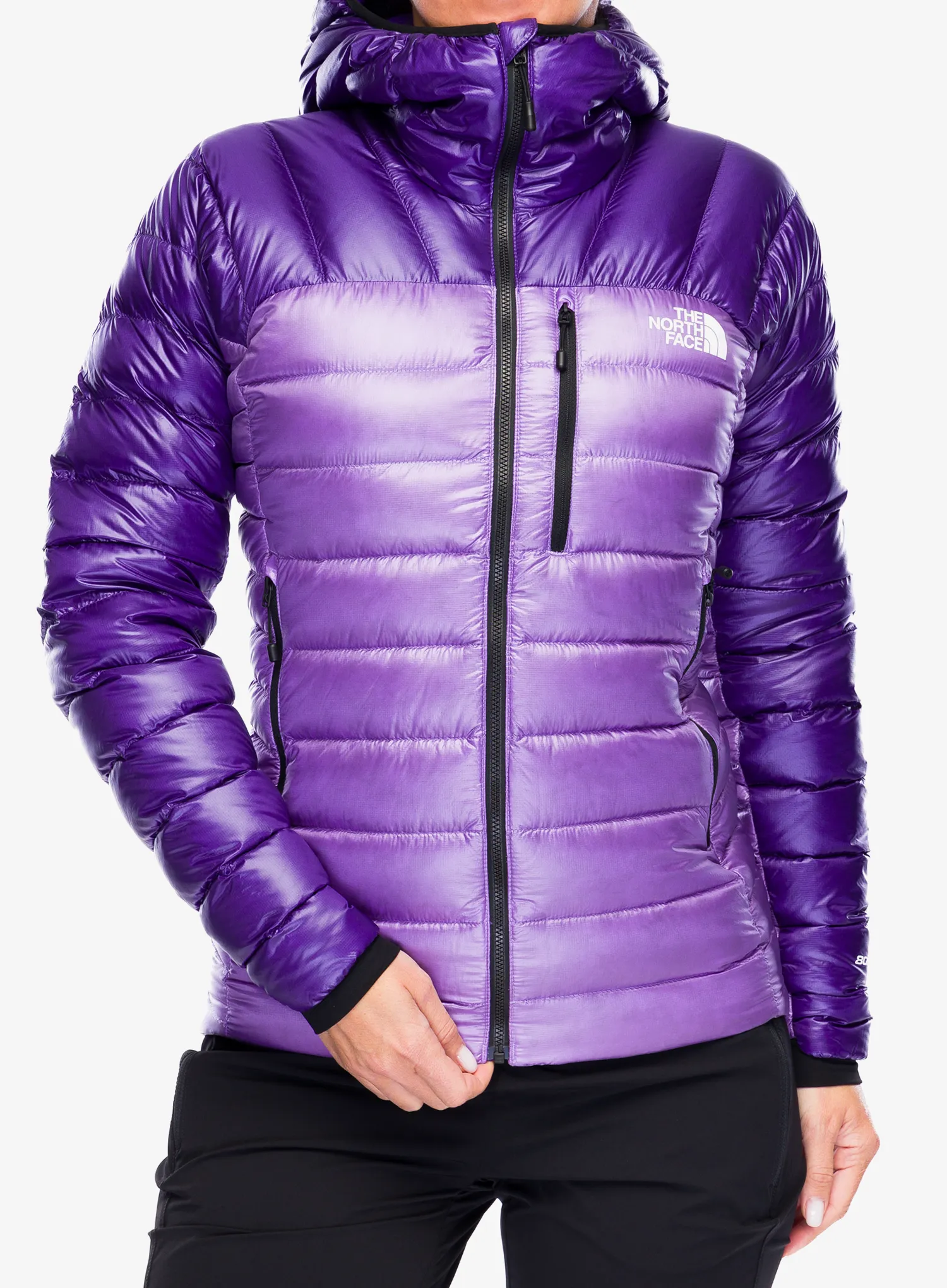 Ženska puhovka The North Face Summit Breithorn Hoodie - peak purple/purple granite