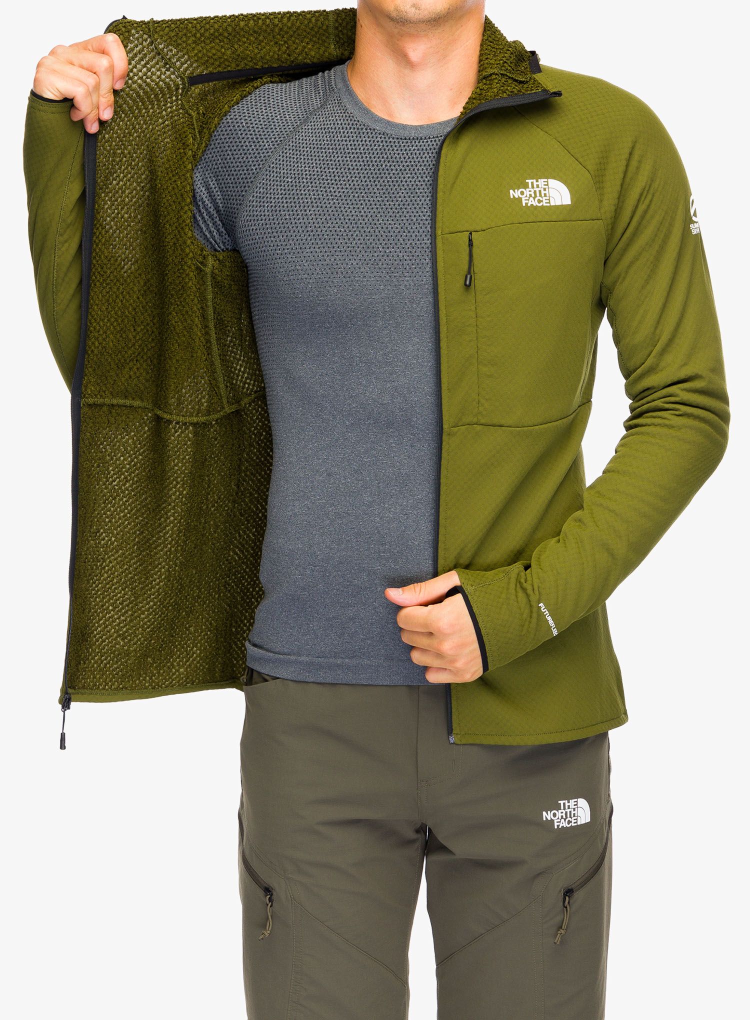 Jopica s kapuco The North Face Summit Futurefleece FZ Hoodie - forest olive