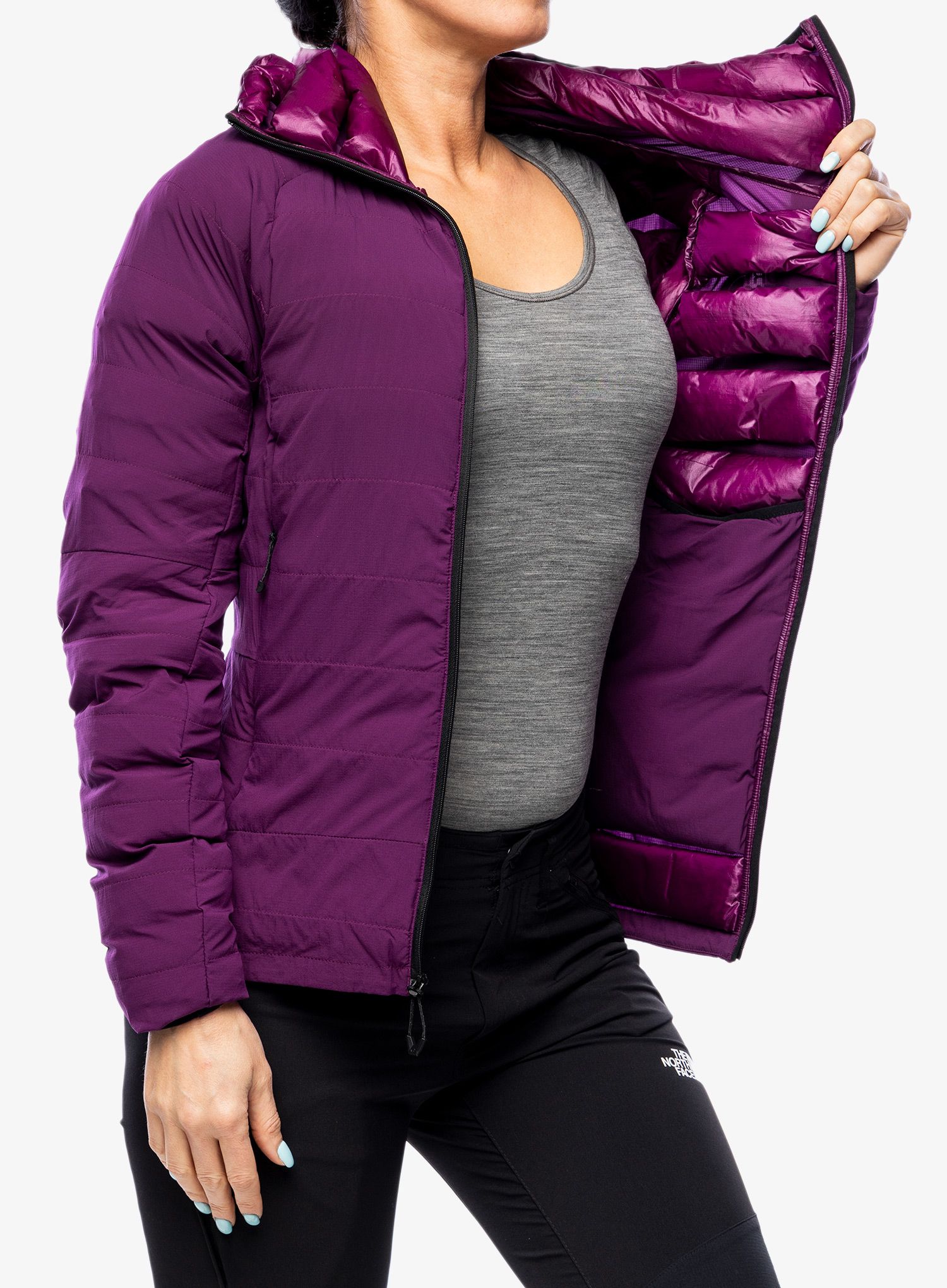Ženska jakna The North Face Summit L3 50/50 Down Hoodie - pamplona purple