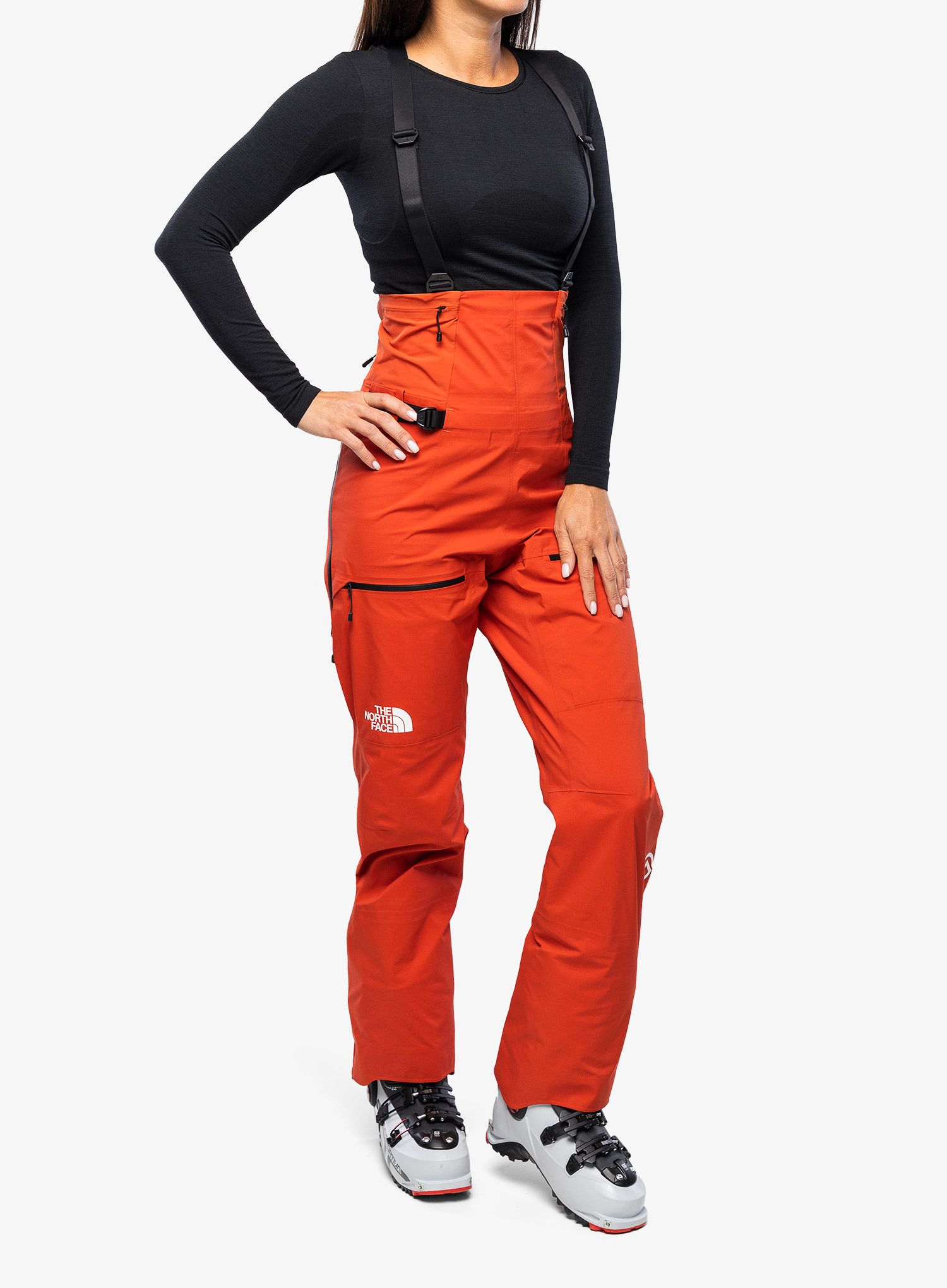 Ženske GORE-TEX hlače The North Face Summit Pumori GTX Pro BIB - auburn glaze