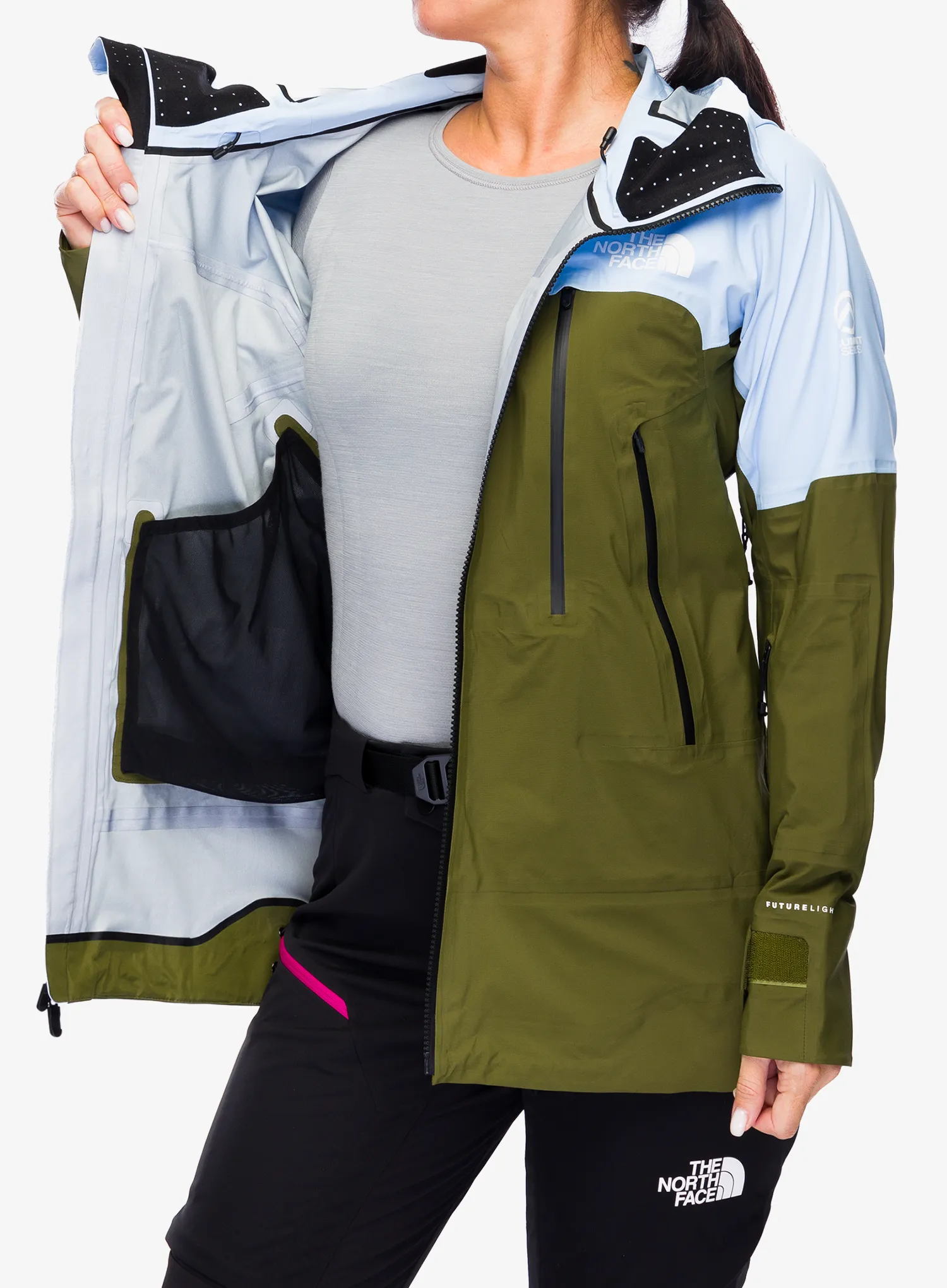 Ženska jakna The North Face Summit Stimson Futurelight Jacket - cornflower/forest olive