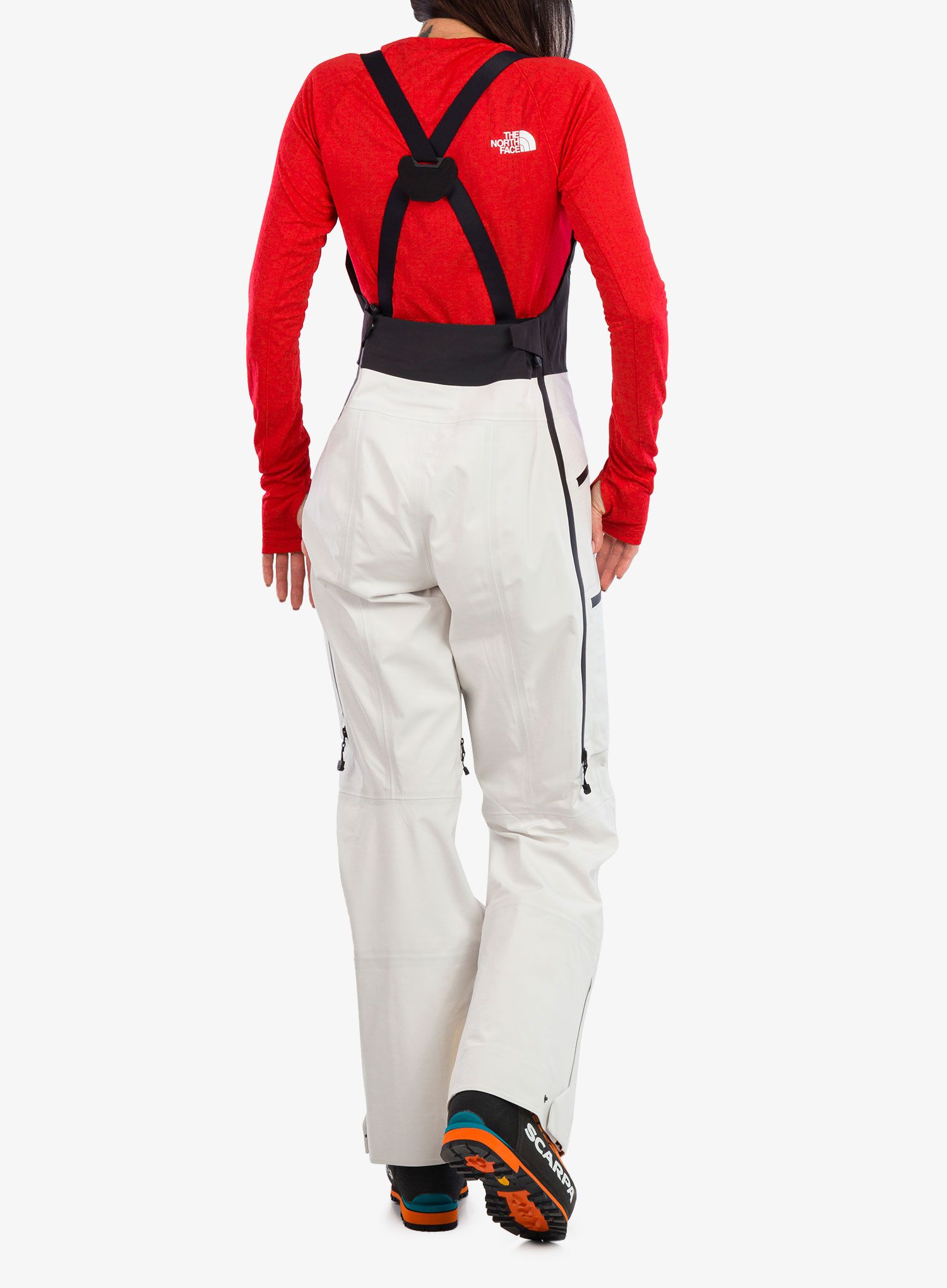 Ženske hlače The North Face Summit Verbier Futurelight Bib - gardenia white/tnf black