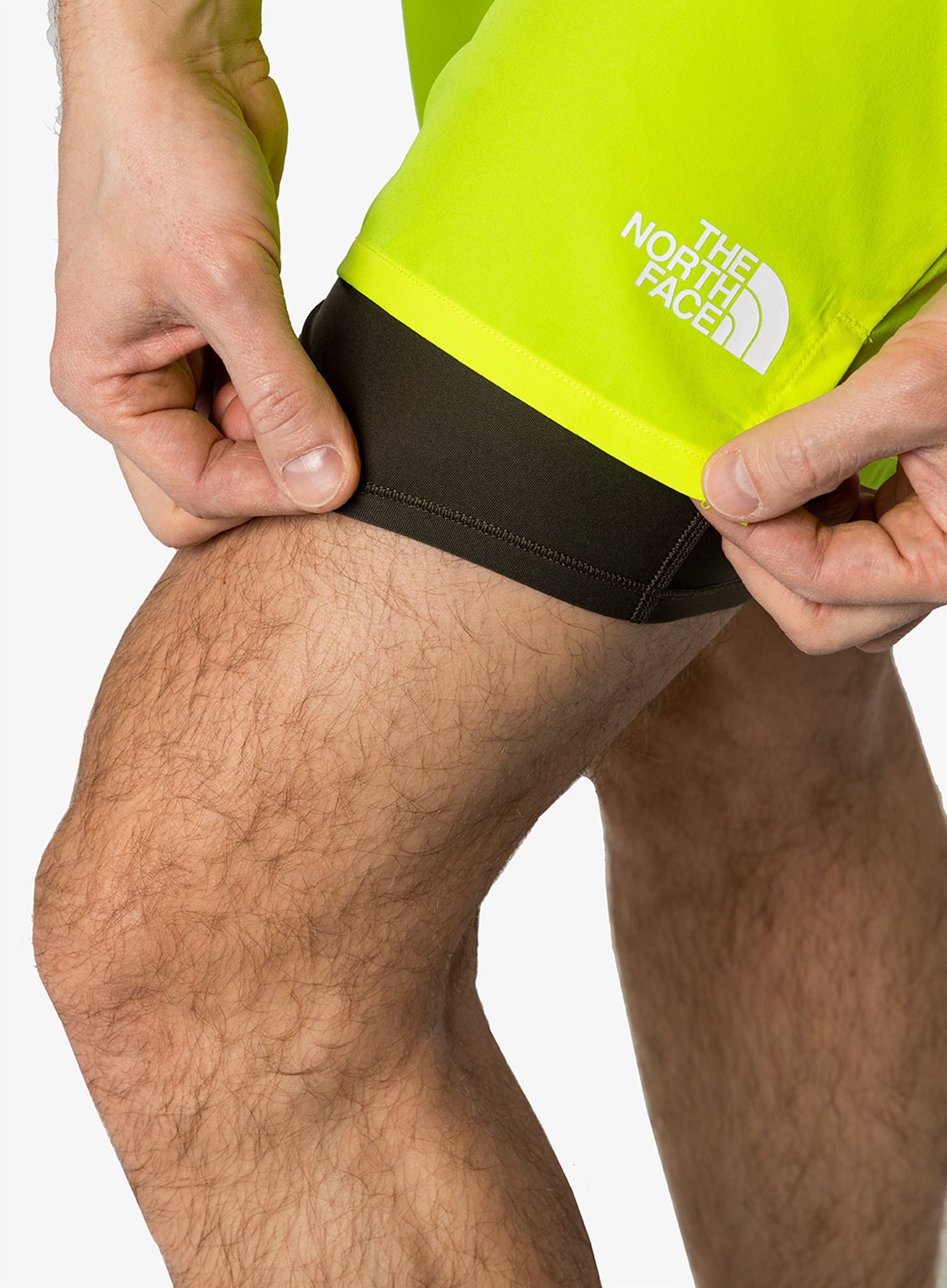 Moške tekaške kratke hlače The North Face Sunriser 2 In 1 Short - led yellow/new taupe green