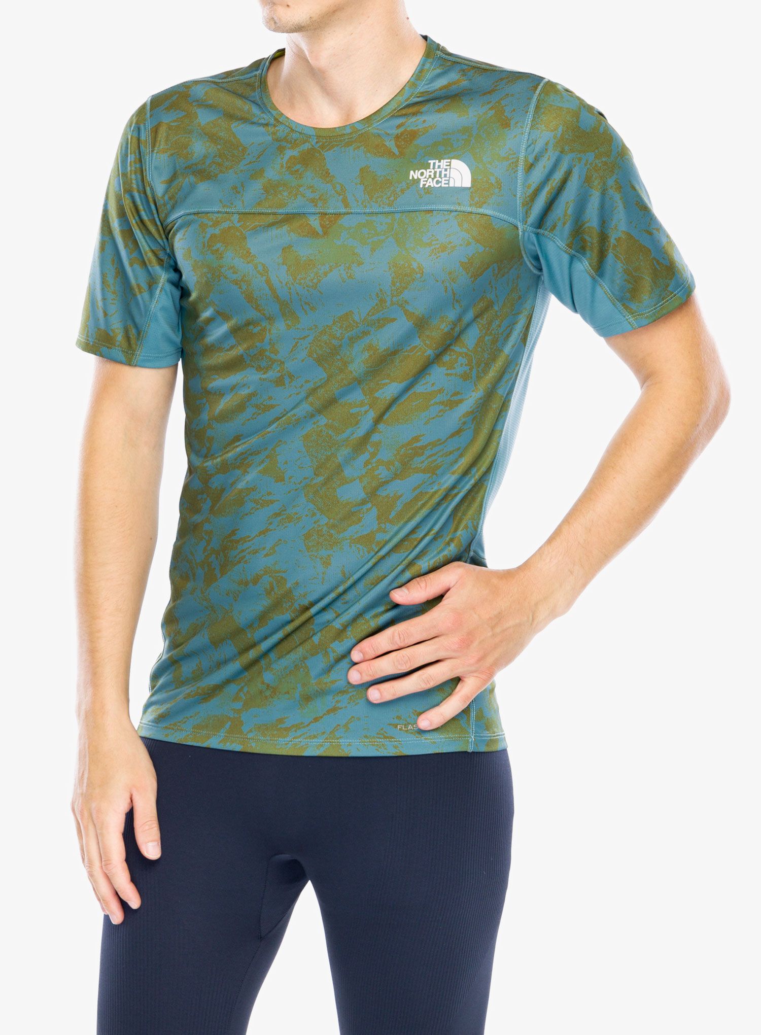Tekaška majica The North Face Sunriser S/S - algae blue mountain trail