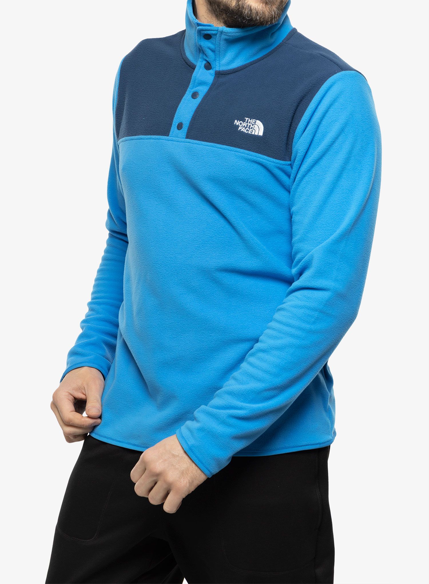Flis The North Face TKA Glacier Snap-Neck Pullover - blue