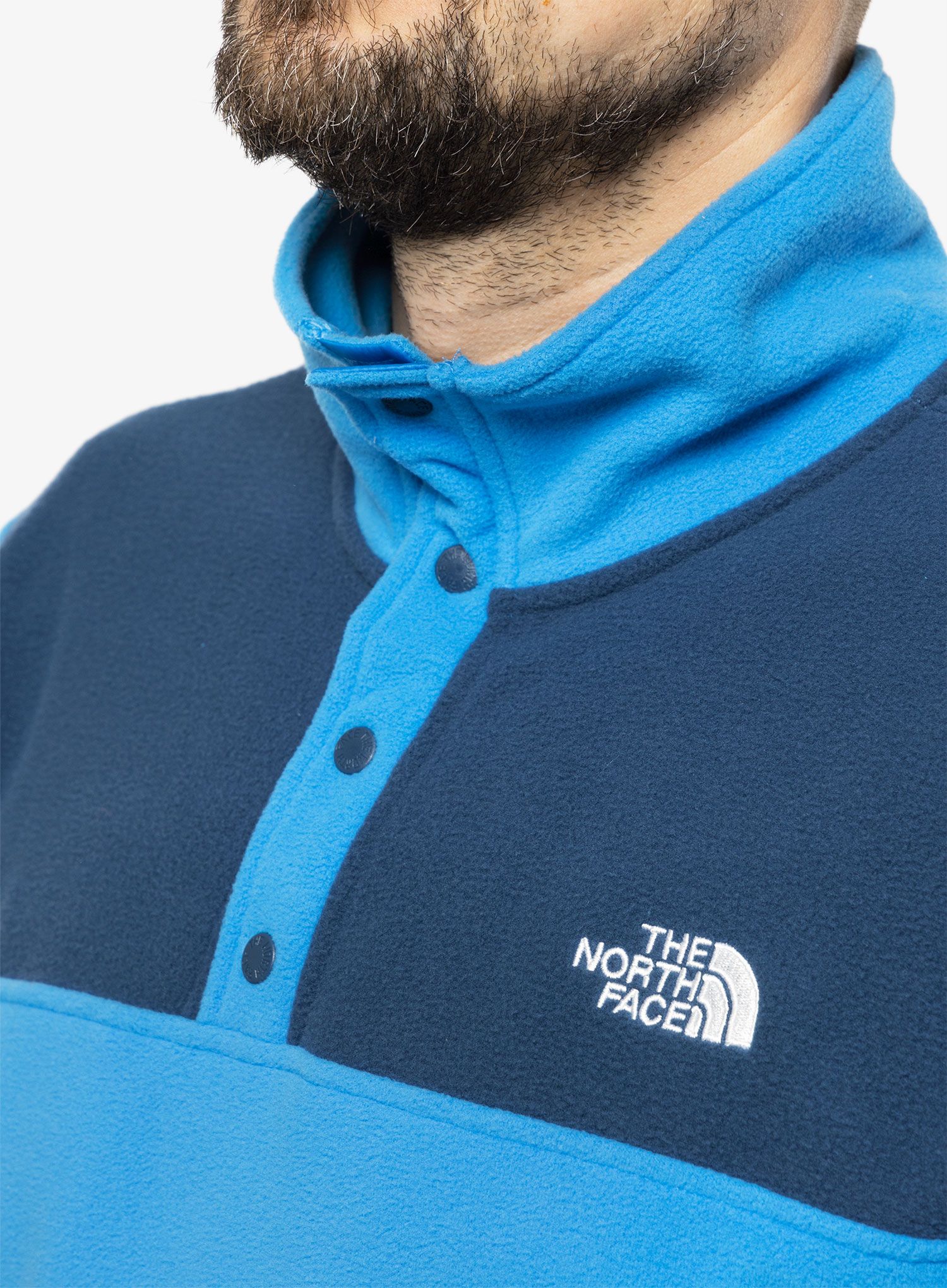 Flis The North Face TKA Glacier Snap-Neck Pullover - blue
