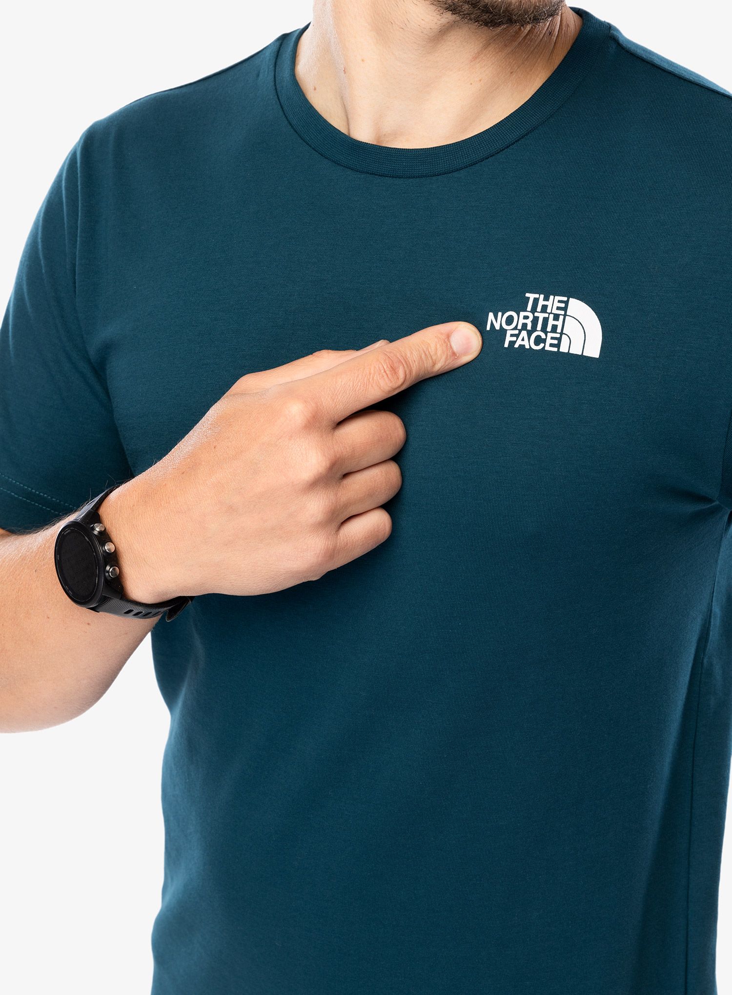 Bombažna majica The North Face Vertical SS Tee - midnight petrol