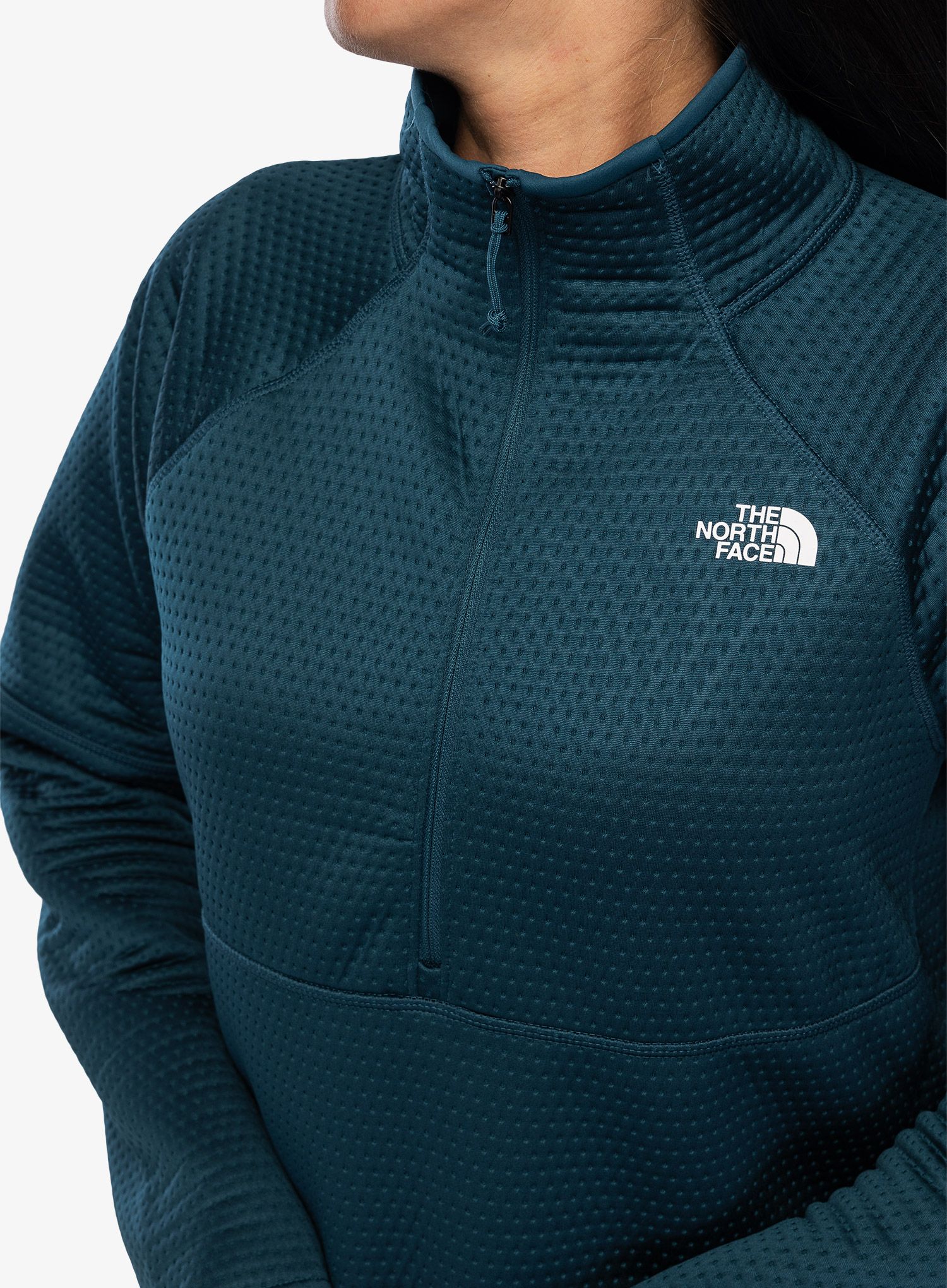 Ženska jopica brez kapuce The North Face Vertical Thermal 1/4 Zip - midnight petrol