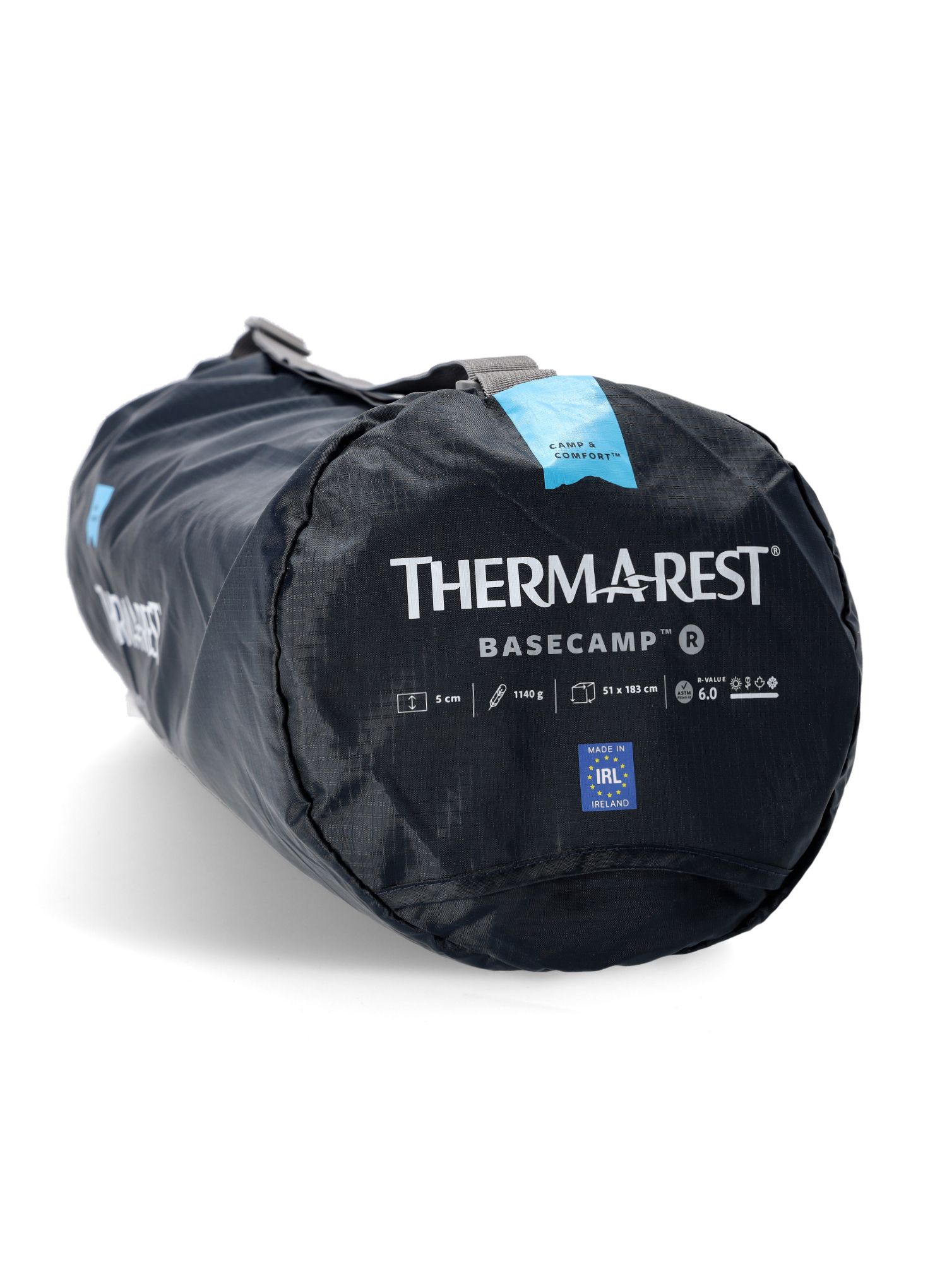 Samonapihljiva blazina Therm a Rest Base Camp Regular - poseidon blue