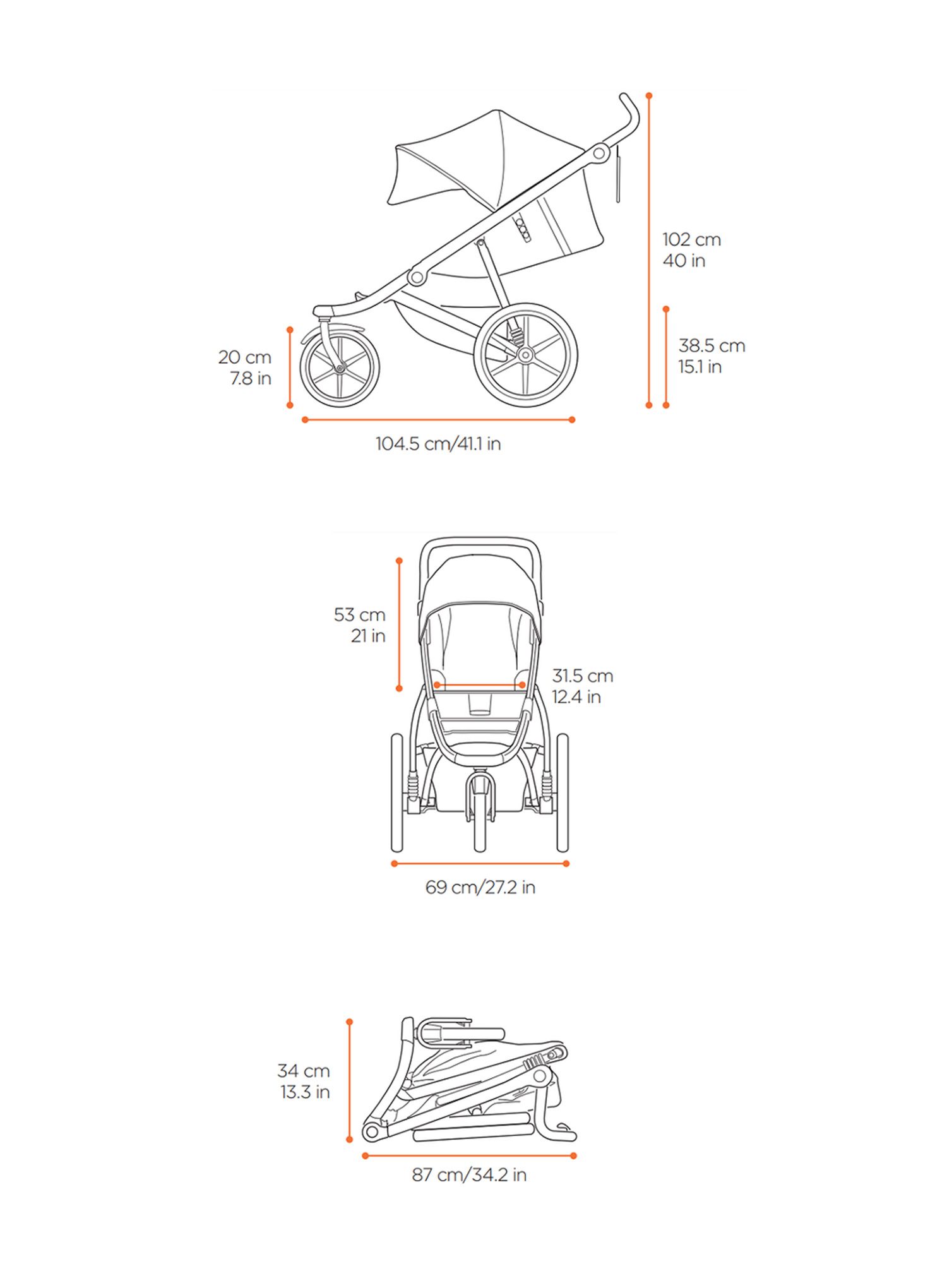 Tekoči voziček Thule Urban Glide 2 Bassinet - blackonb