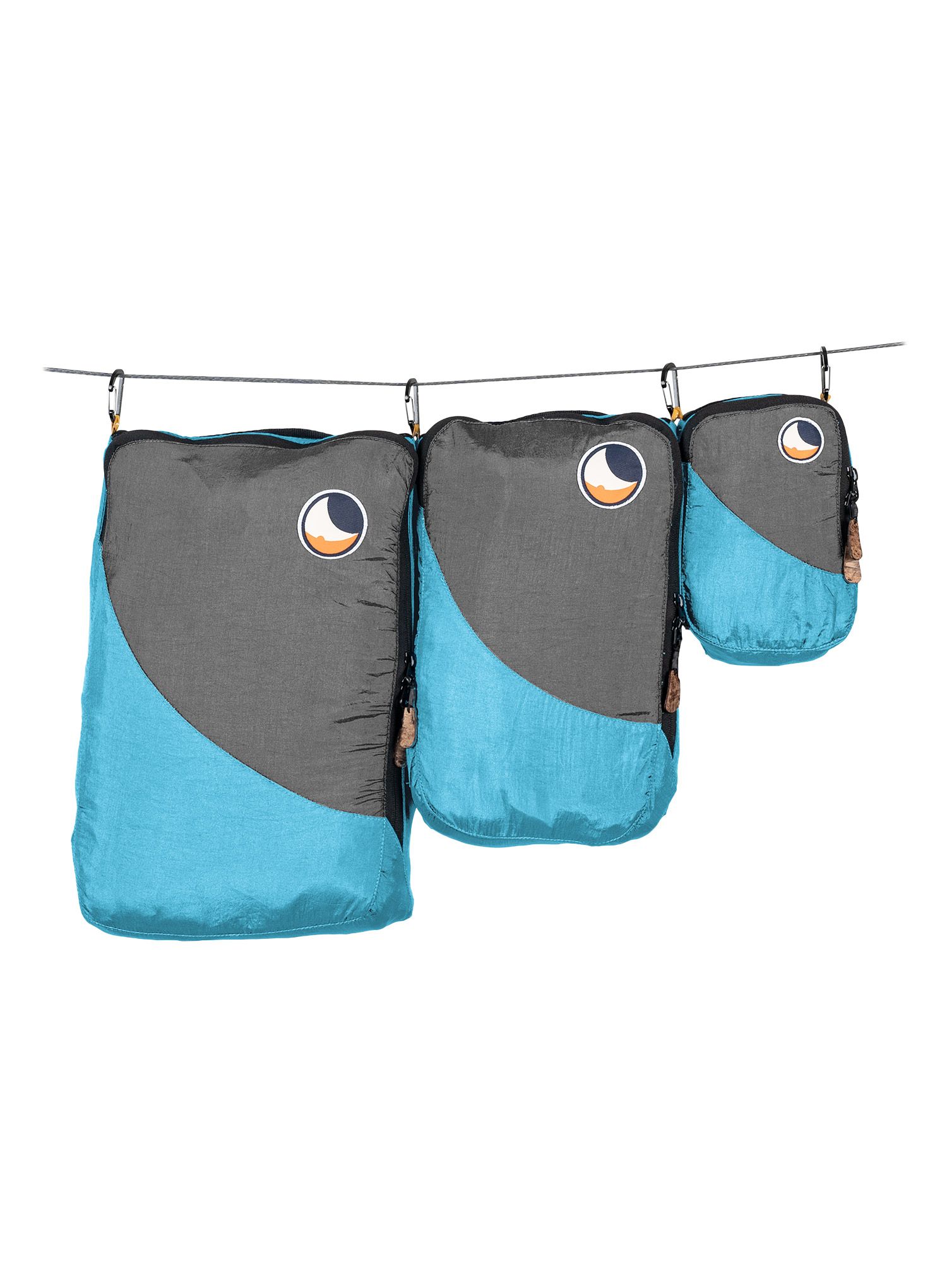 Komplet organizatorjev Ticket To The Moon Travel Cube Set - aqua/dark grey