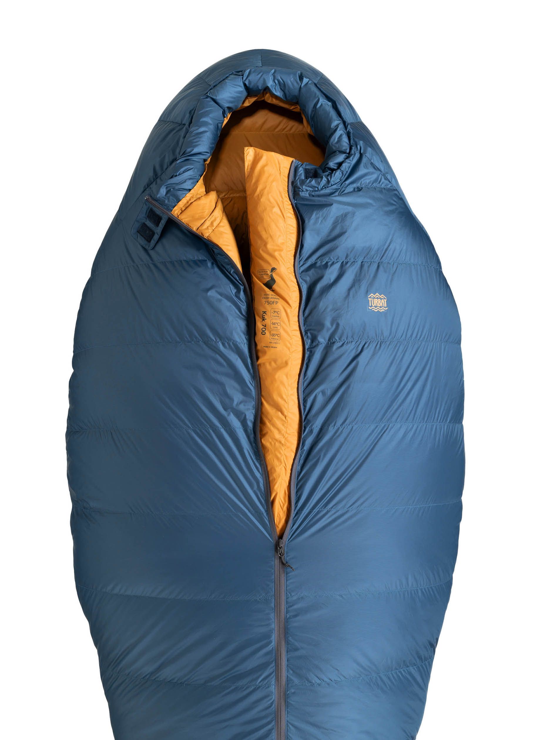 Spalna vreča Turbat Kuk 700 (185 cm) - legion blue/dark cheddar