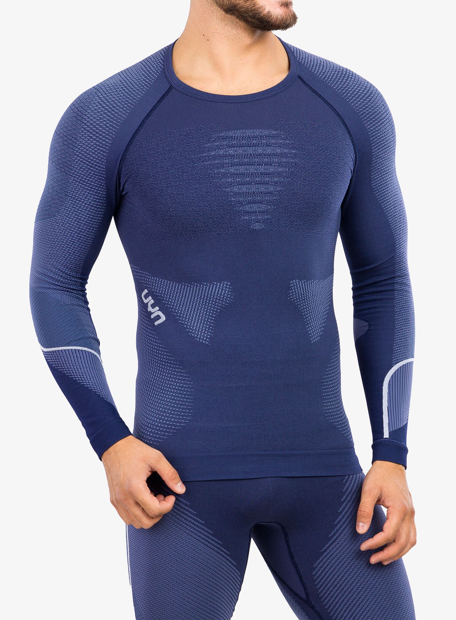 Termo flis jopa UYN Man Ambityon UW Shirt LS - deep blue/avio/white