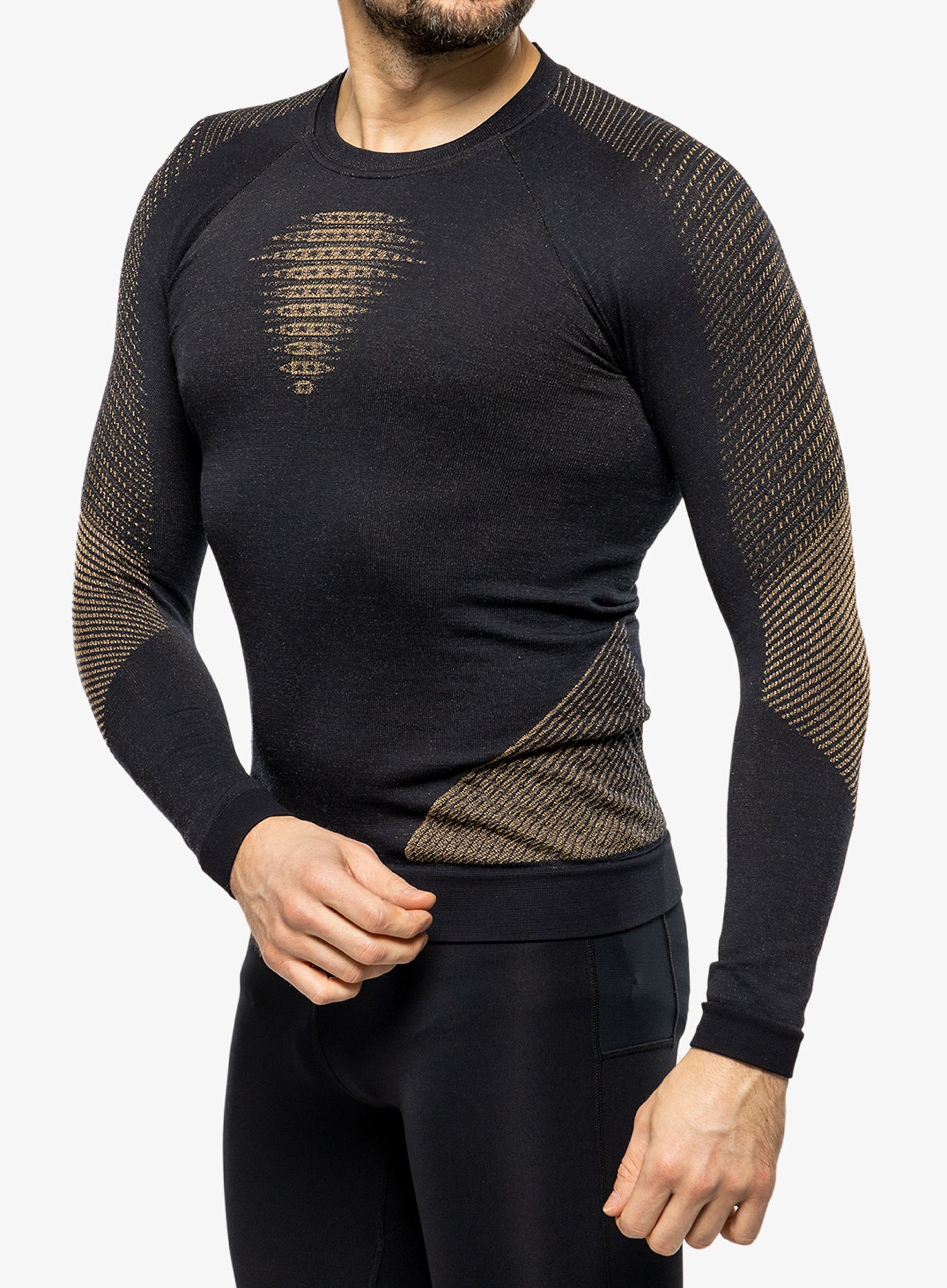 Termo flis jopa UYN Man Cashmere Shiny 2.0 UW Shirt LS Round Neck - celebrity gold